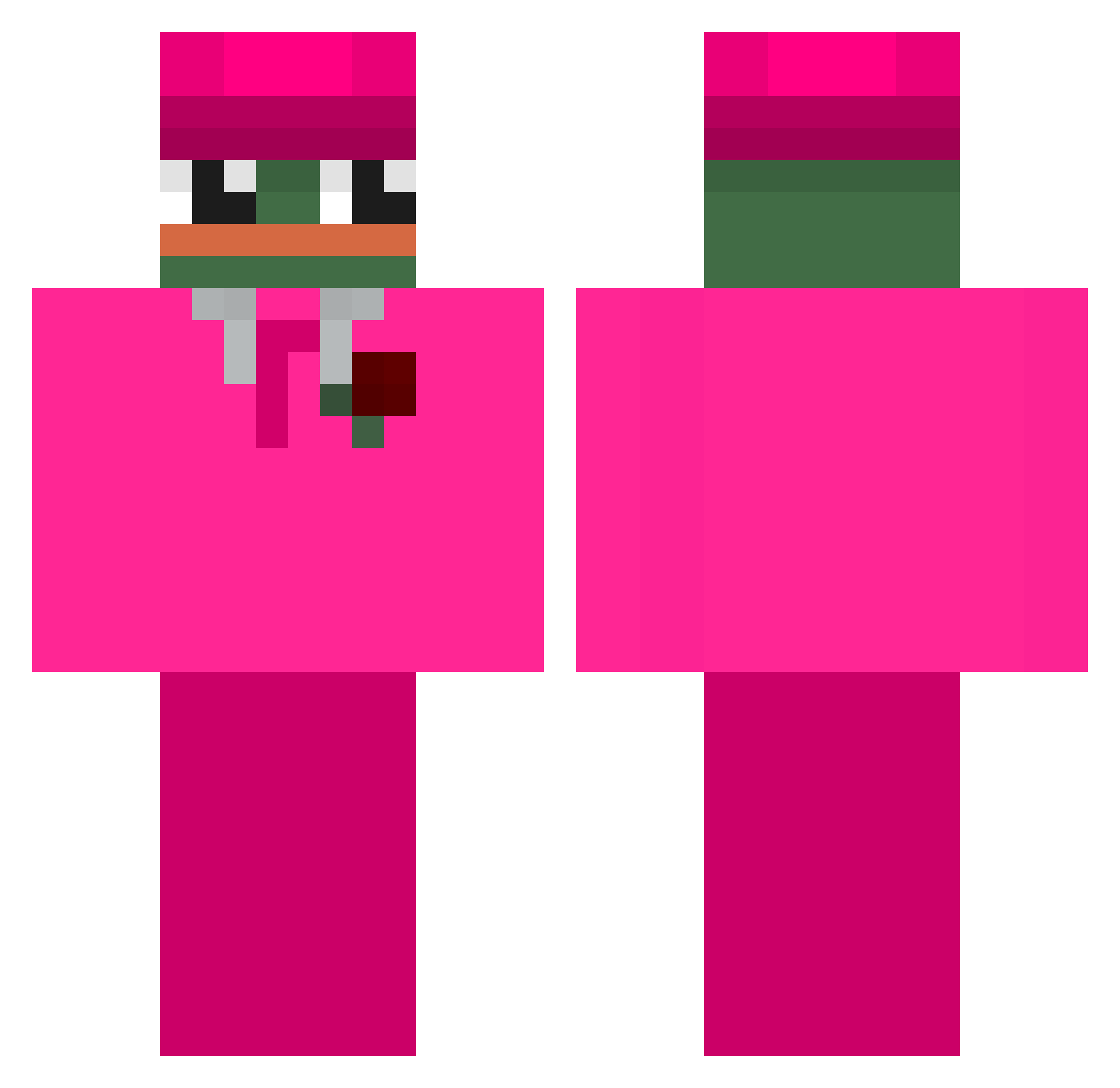 OpiekaczGaming Minecraft skin, front and back view