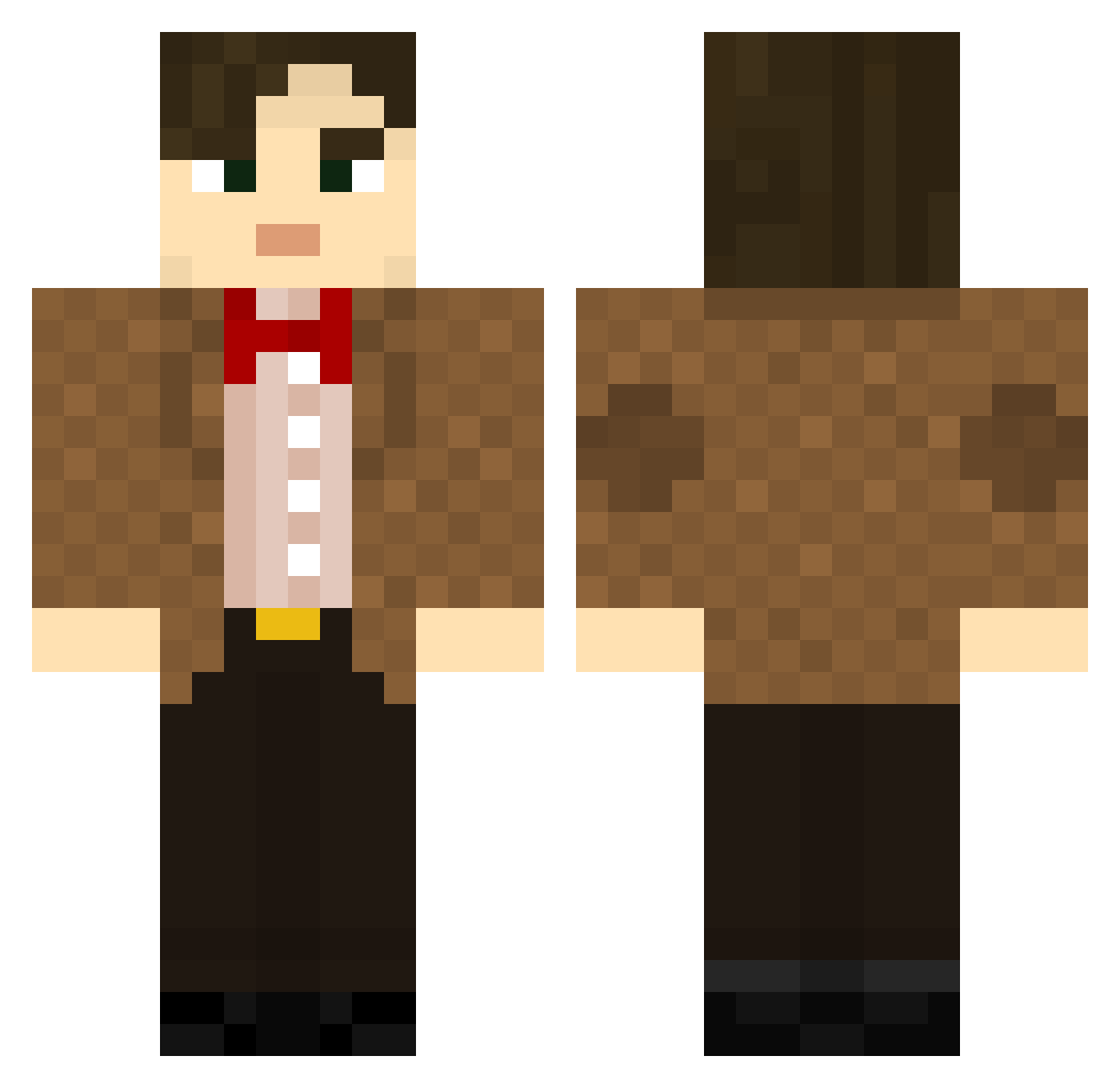JediKid19 Minecraft skin, front and back view