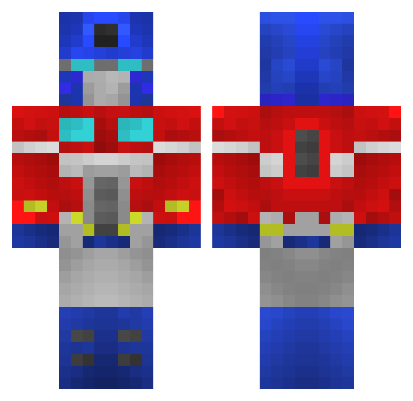 Prime_Xyz Minecraft skin, front and back view