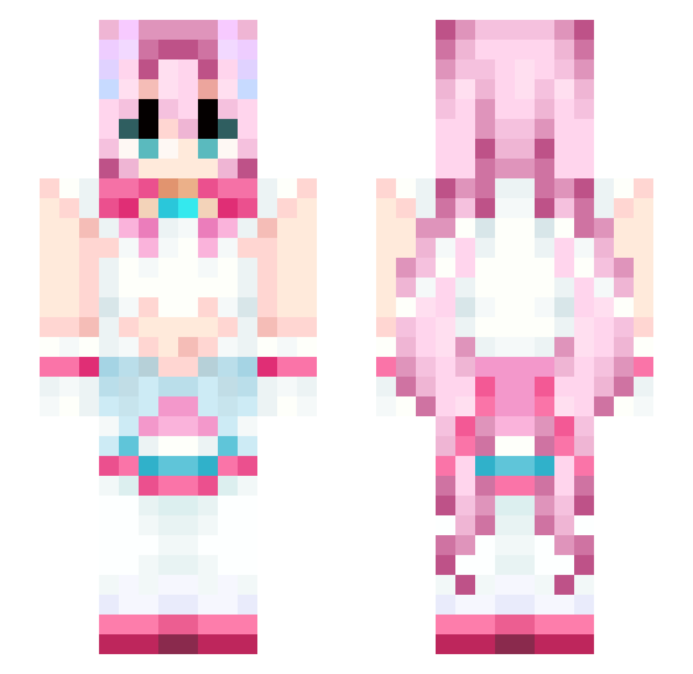 suawa Minecraft skin, front and back view