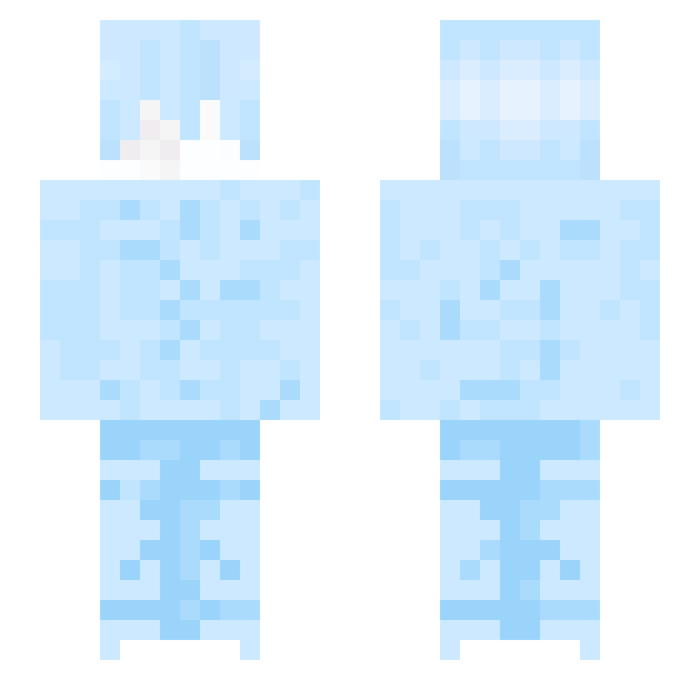 Yebban Minecraft skin, front and back view
