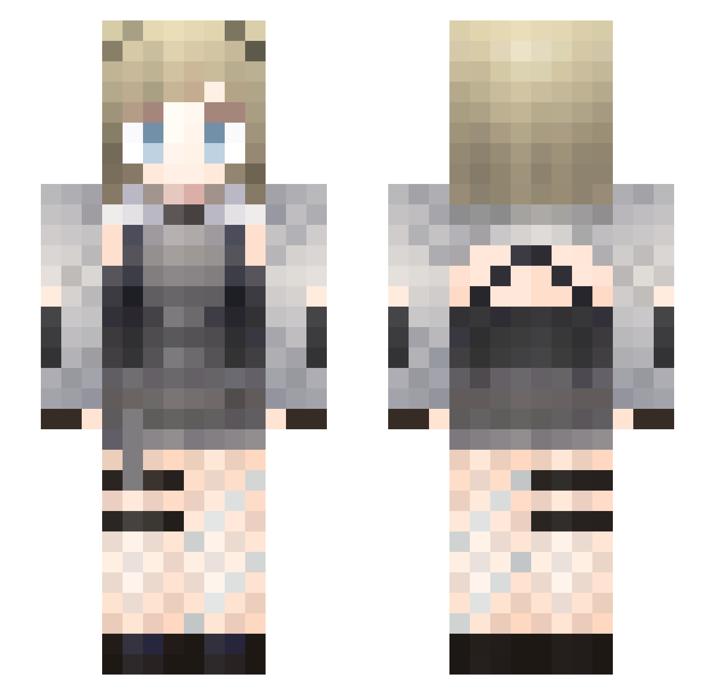 Rafilia Minecraft skin, front and back view
