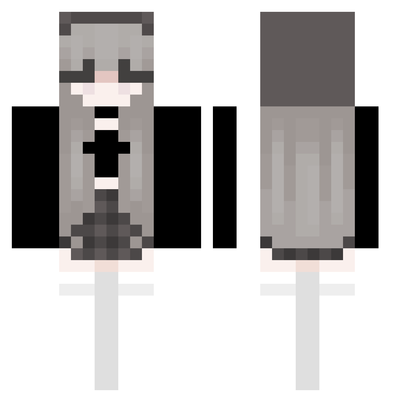SnapYourCandy Minecraft skin, front and back view