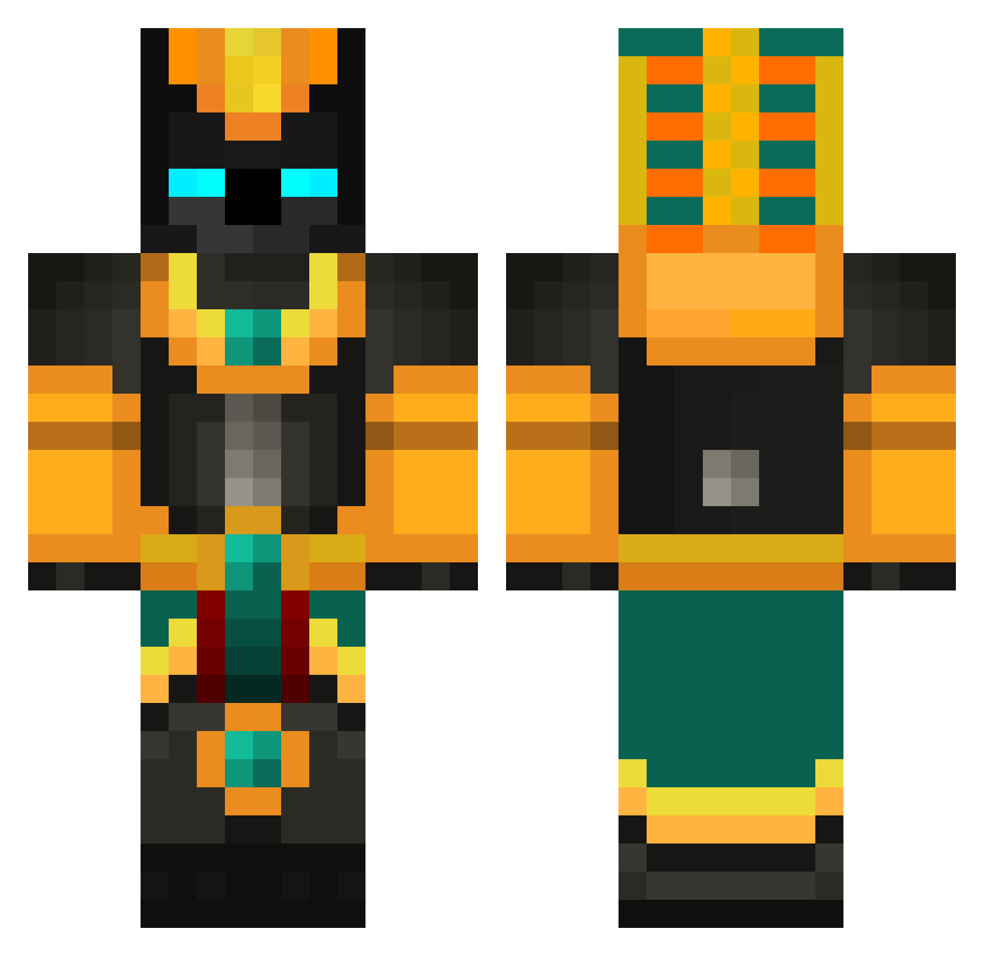 OswaldVoss Minecraft skin, front and back view