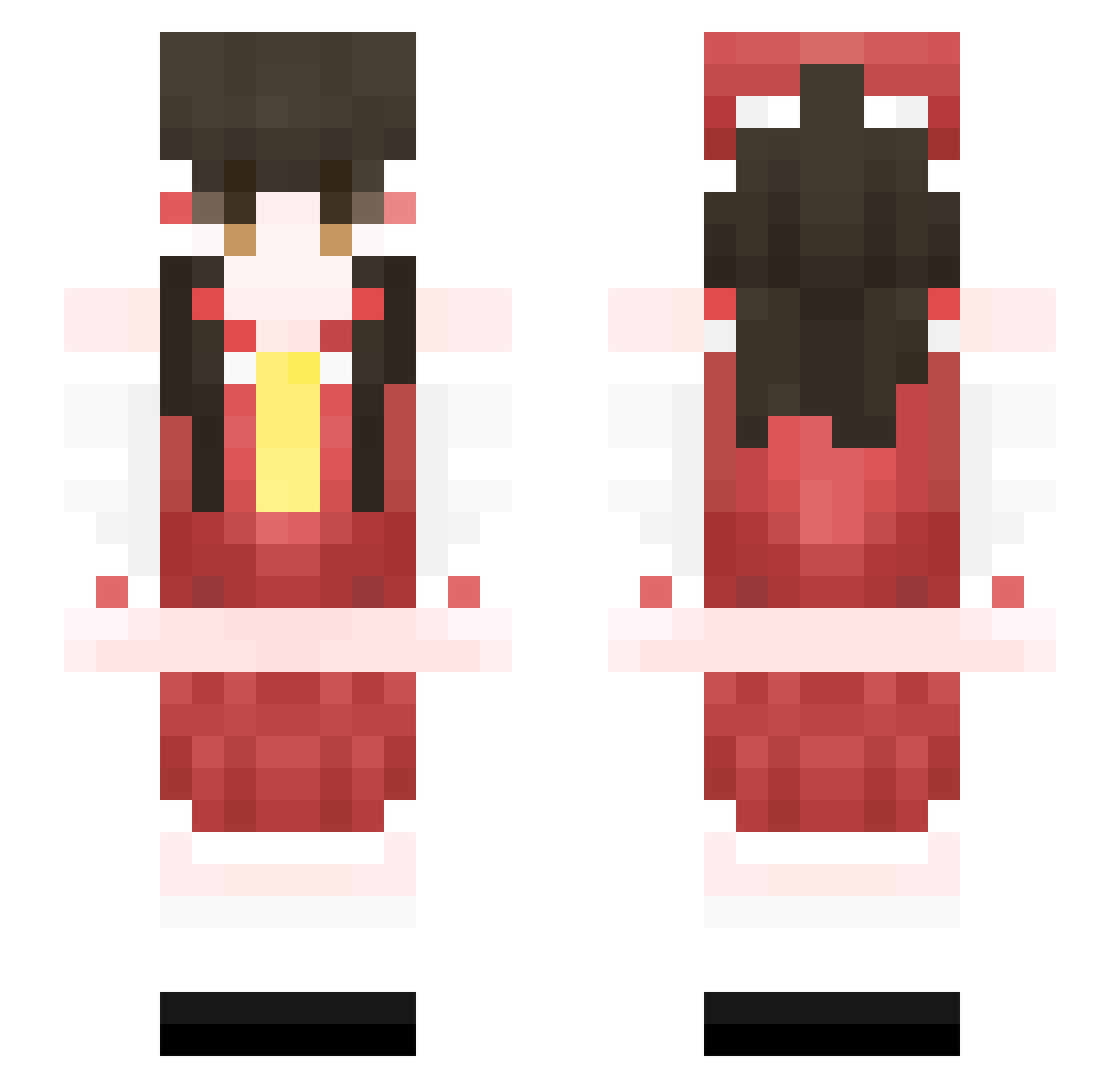 Hedina Minecraft skin, front and back view