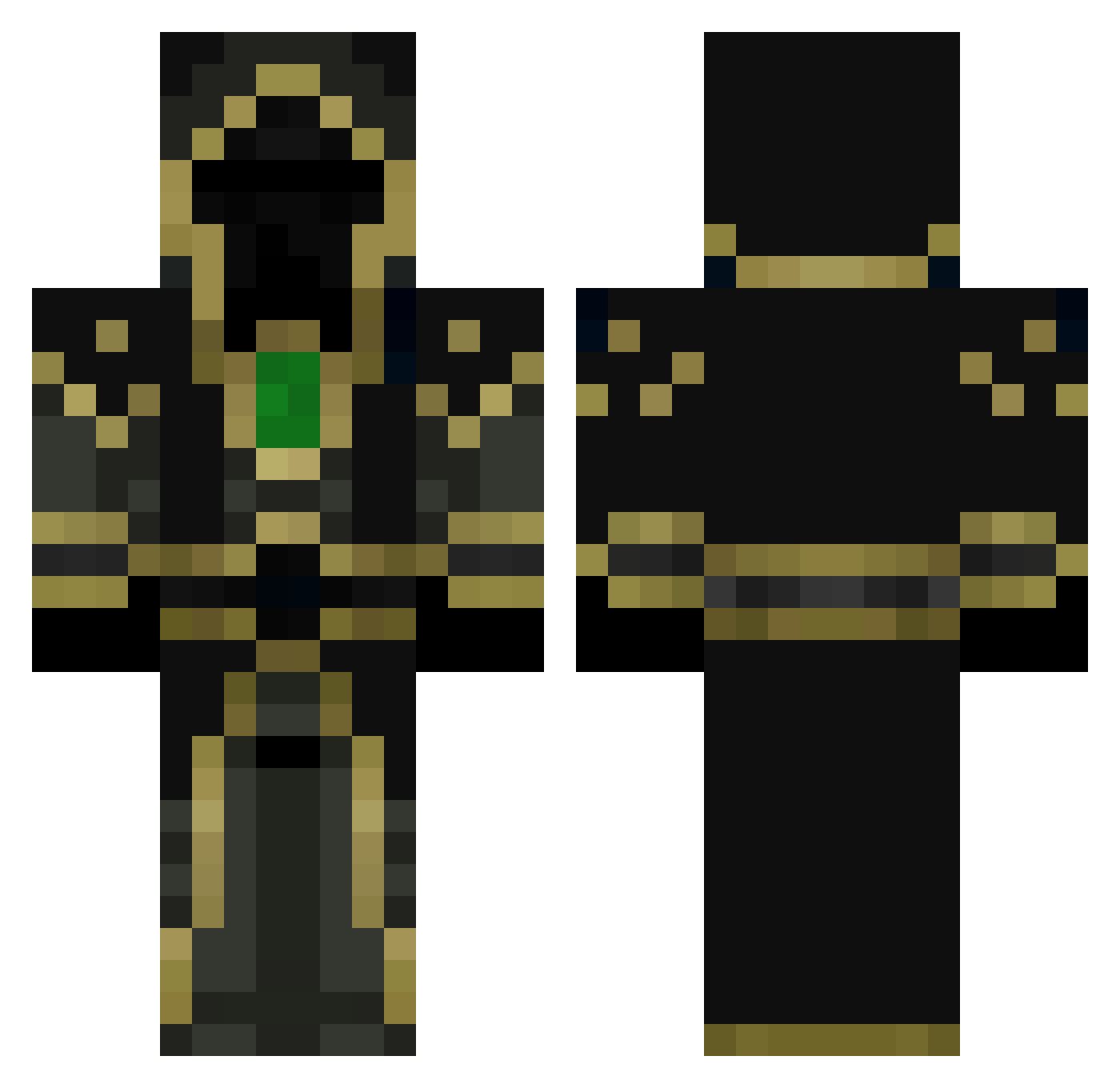 Wet Minecraft skin, front and back view