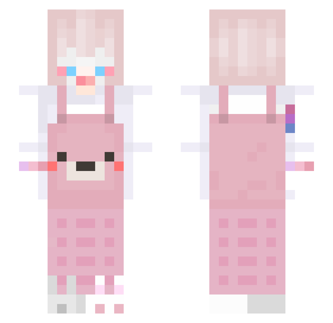 5ioxi Minecraft skin, front and back view