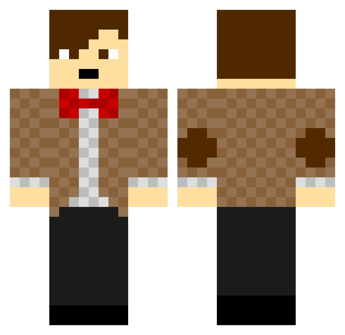 Siphons Minecraft skin, front and back view