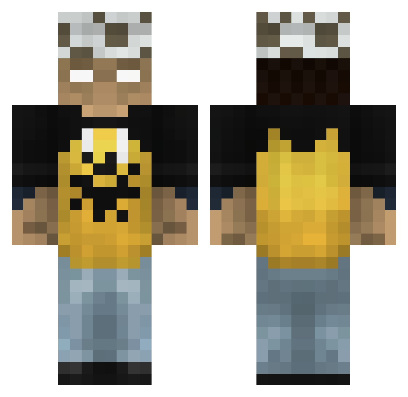 Noaam Minecraft skin, front and back view