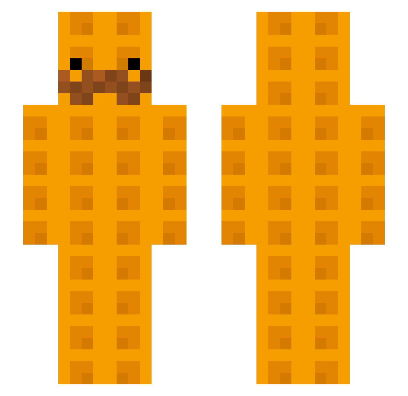 SirWaffleWafer Minecraft skin, front and back view