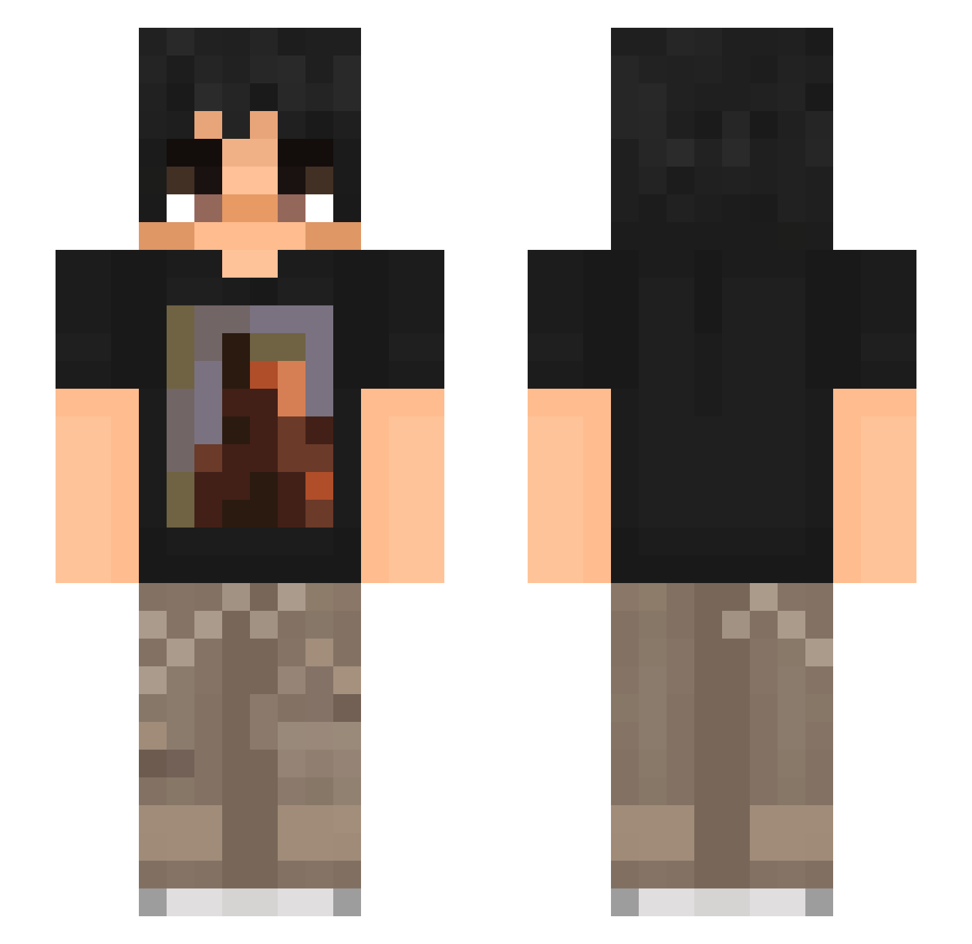 KenanX Minecraft skin, front and back view