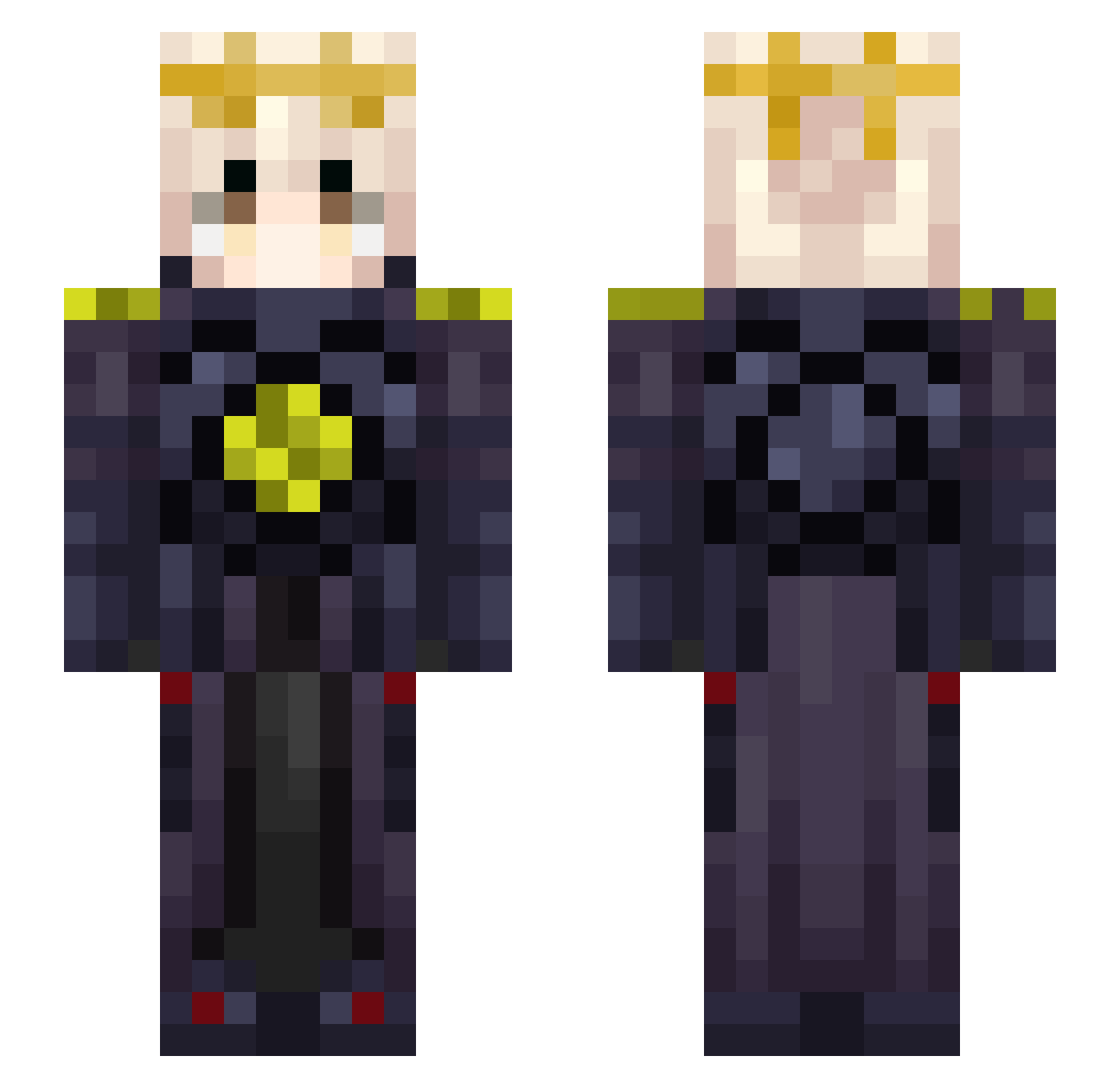 BeastFlameFrags Minecraft skin, front and back view