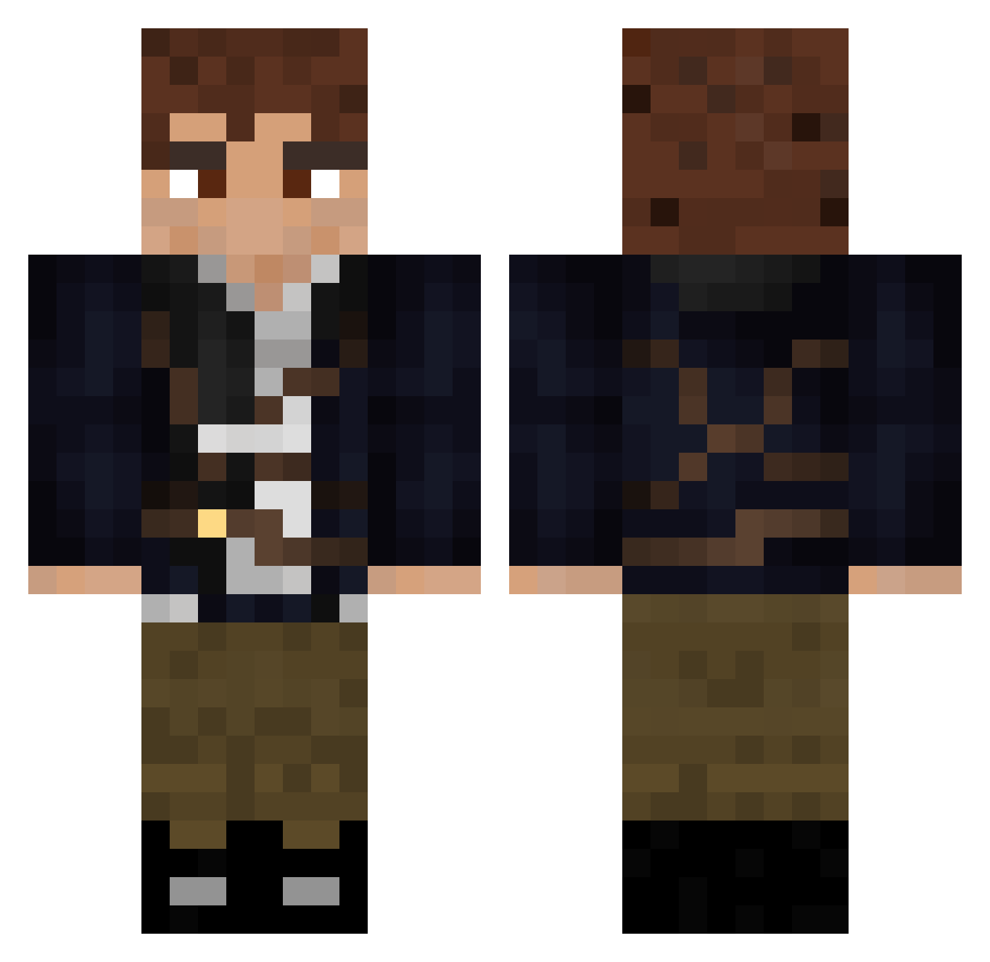 Kotta Minecraft skin, front and back view