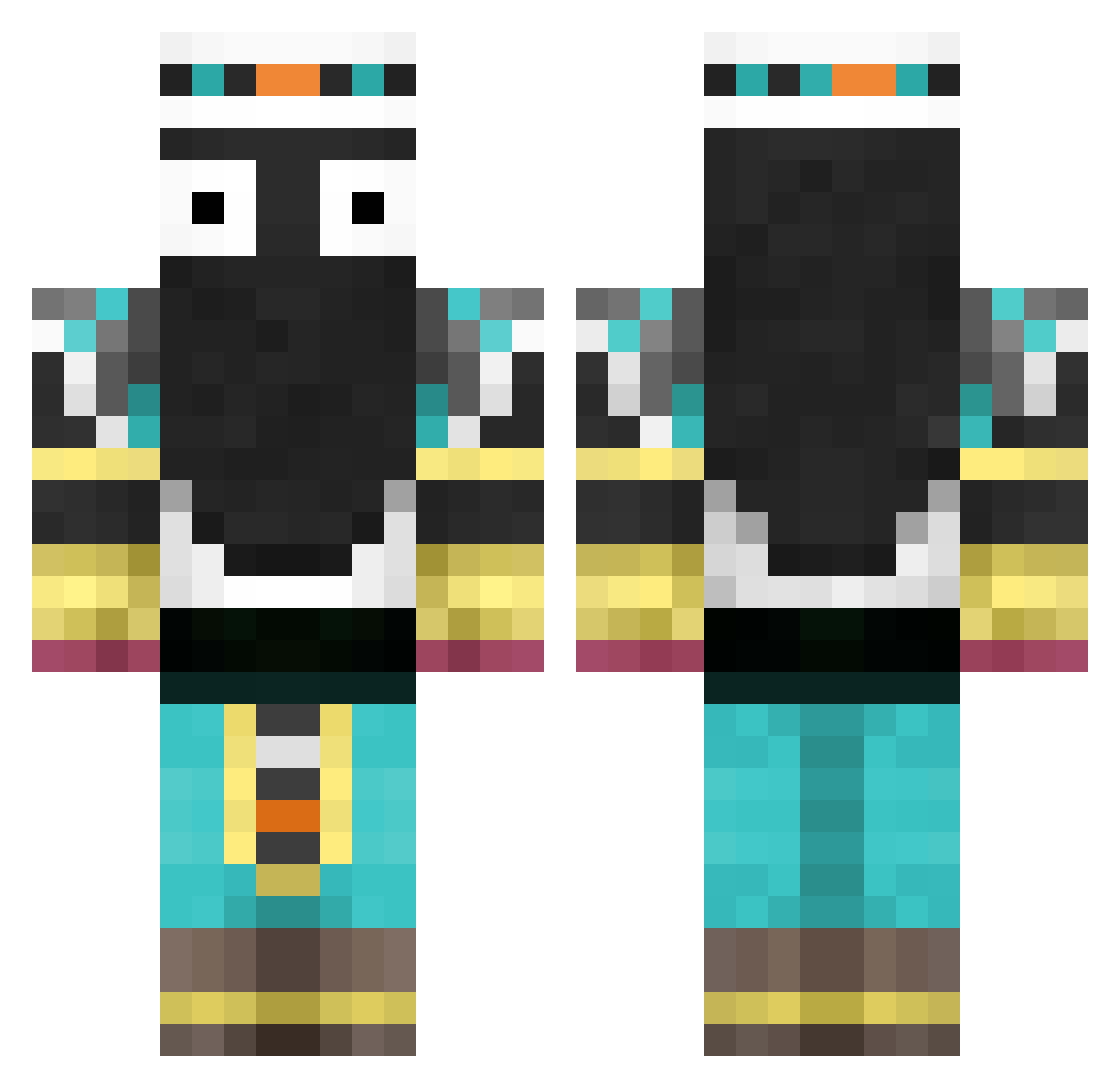Iwne Minecraft skin, front and back view