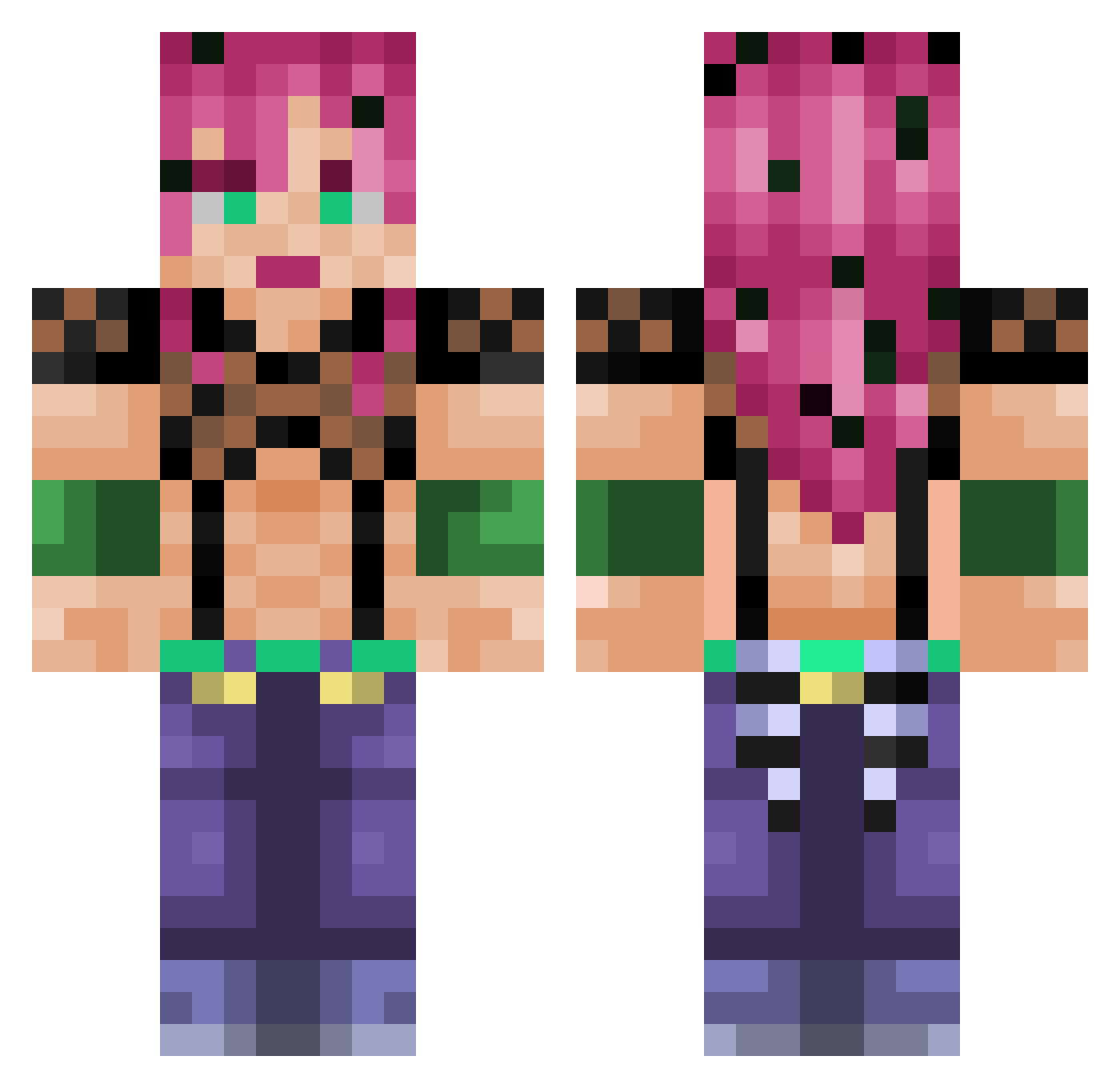 Gogomilk_GGM Minecraft skin, front and back view