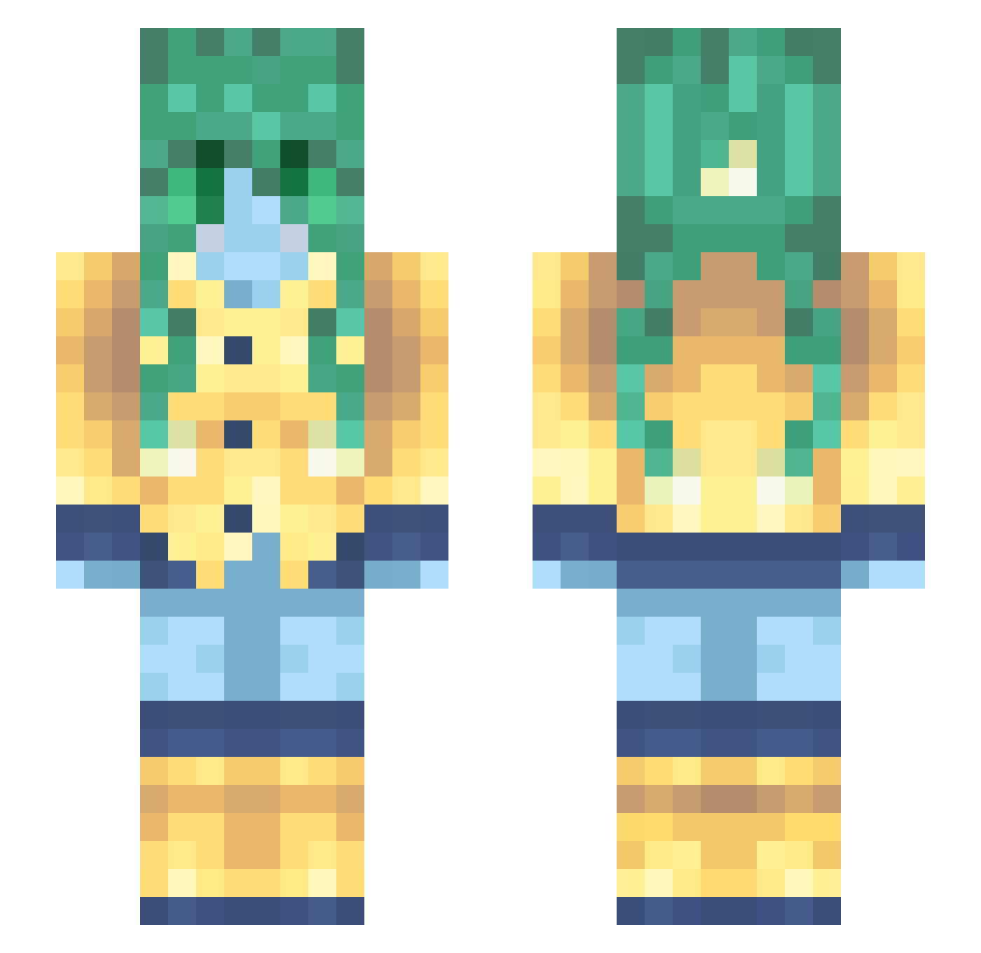 RokuTheSpirit Minecraft skin, front and back view