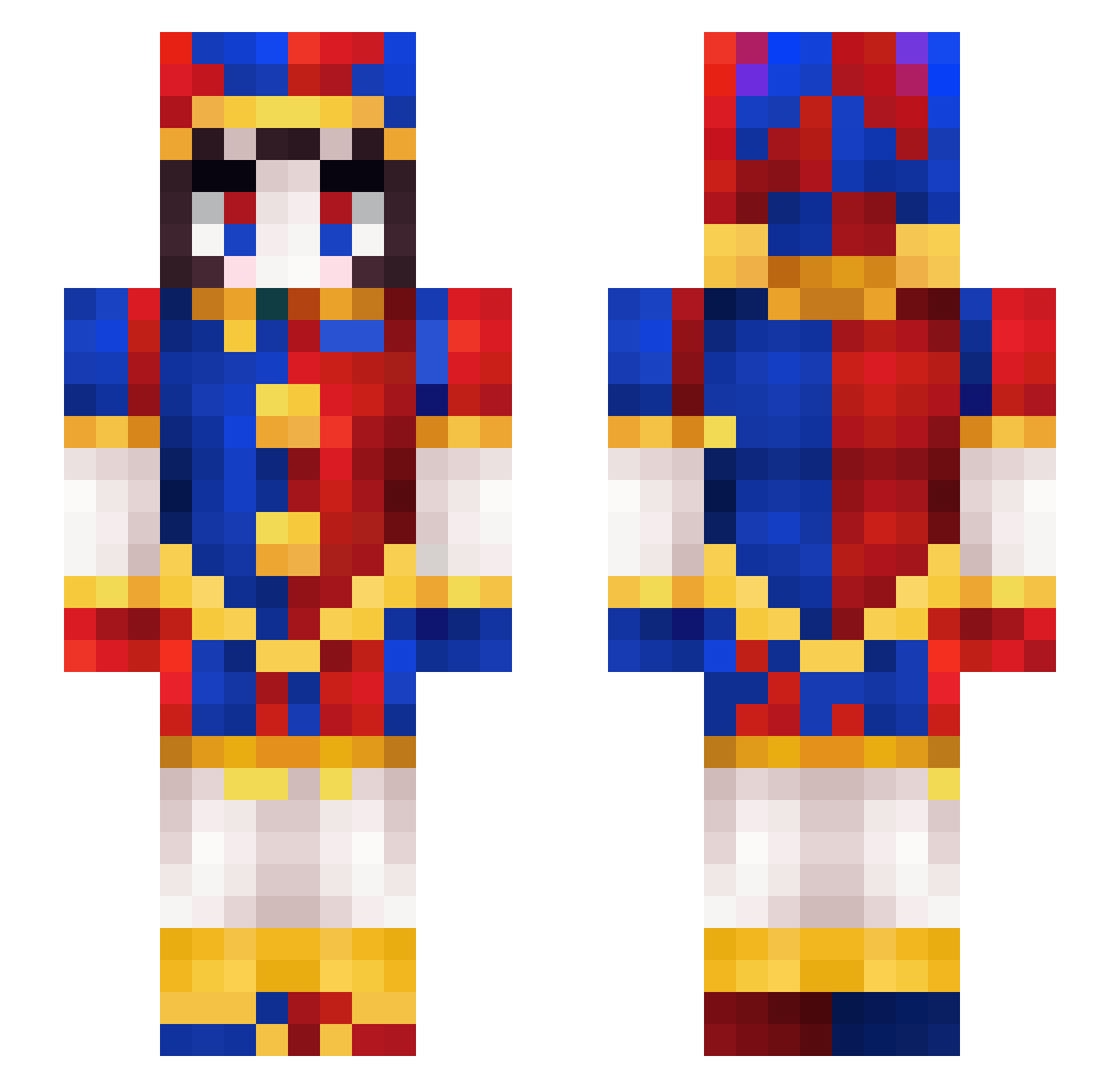 ZaitaNn Minecraft skin, front and back view