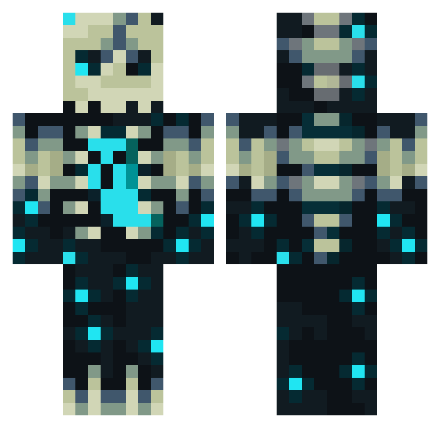 DazzerIRA Minecraft skin, front and back view