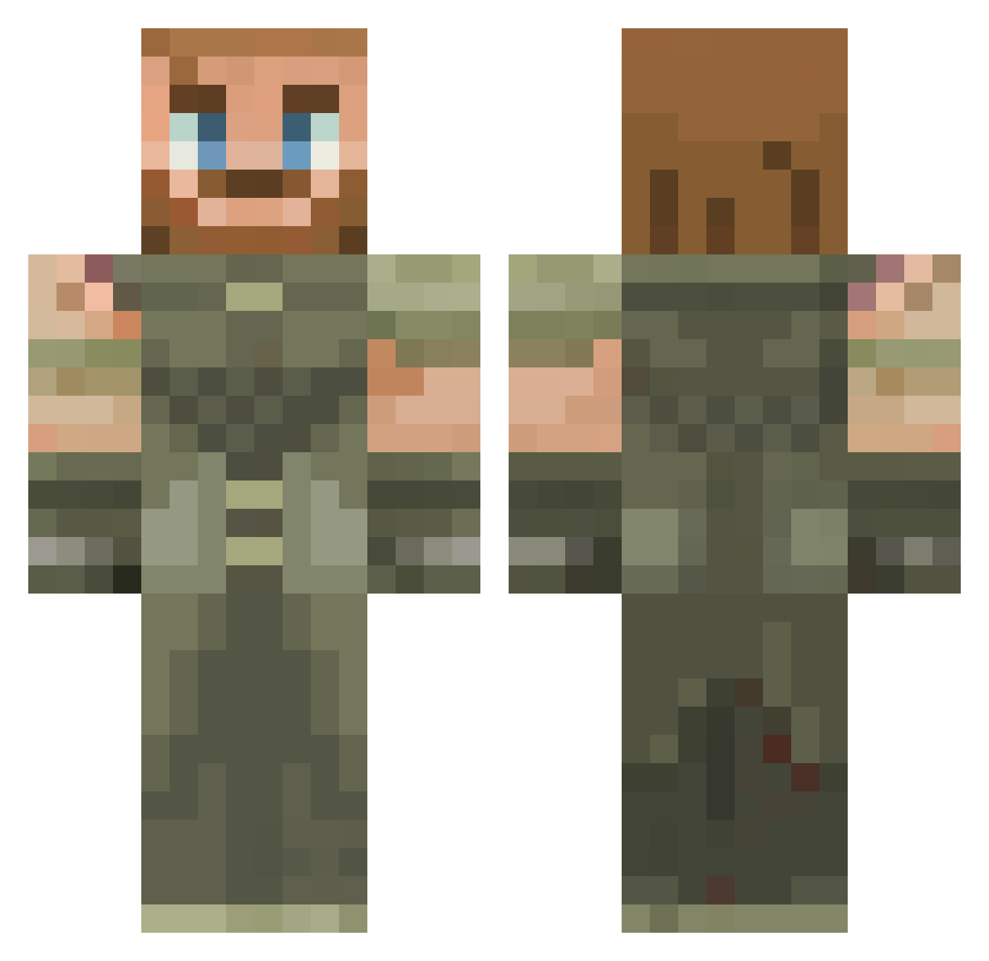 Korporal_Noobs Minecraft skin, front and back view