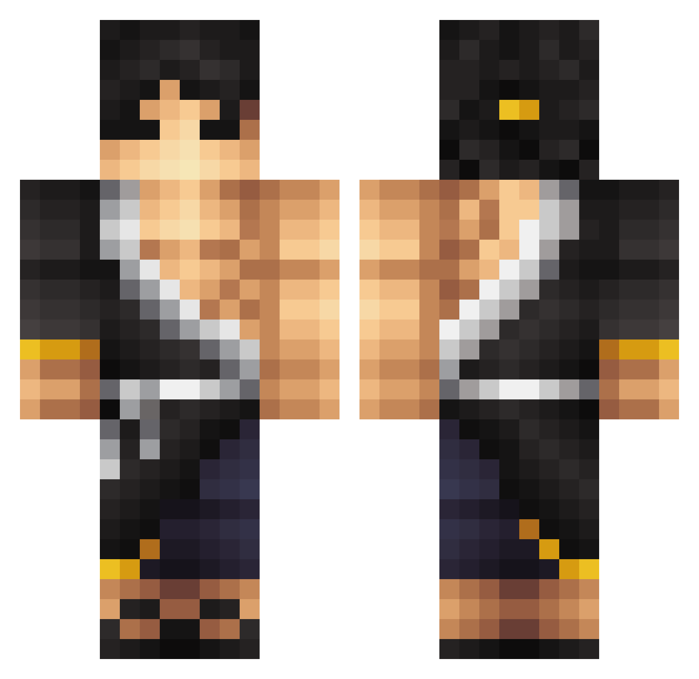 KahpeHainKostok Minecraft skin, front and back view
