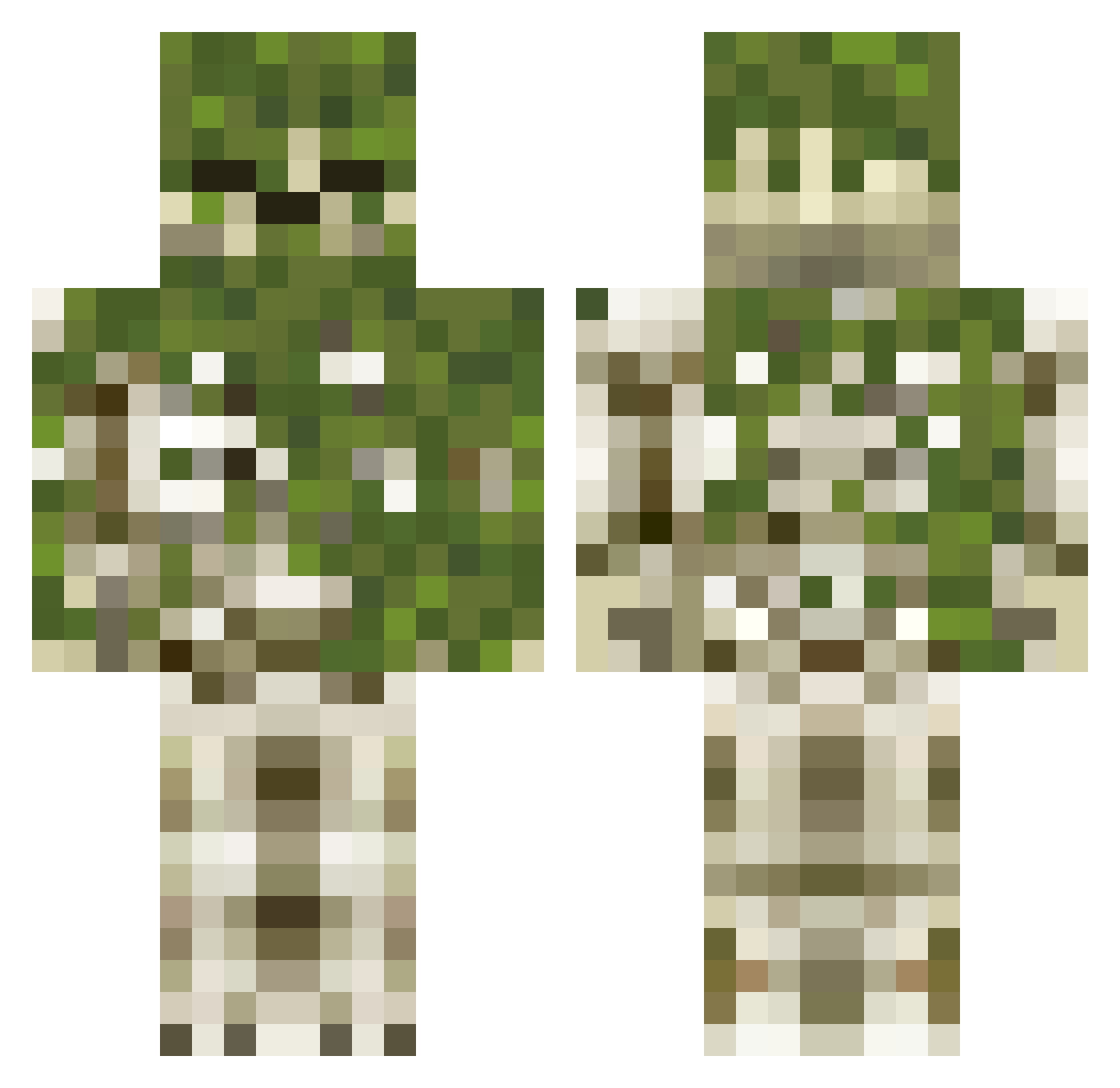 Bored_Reddy Minecraft skin, front and back view