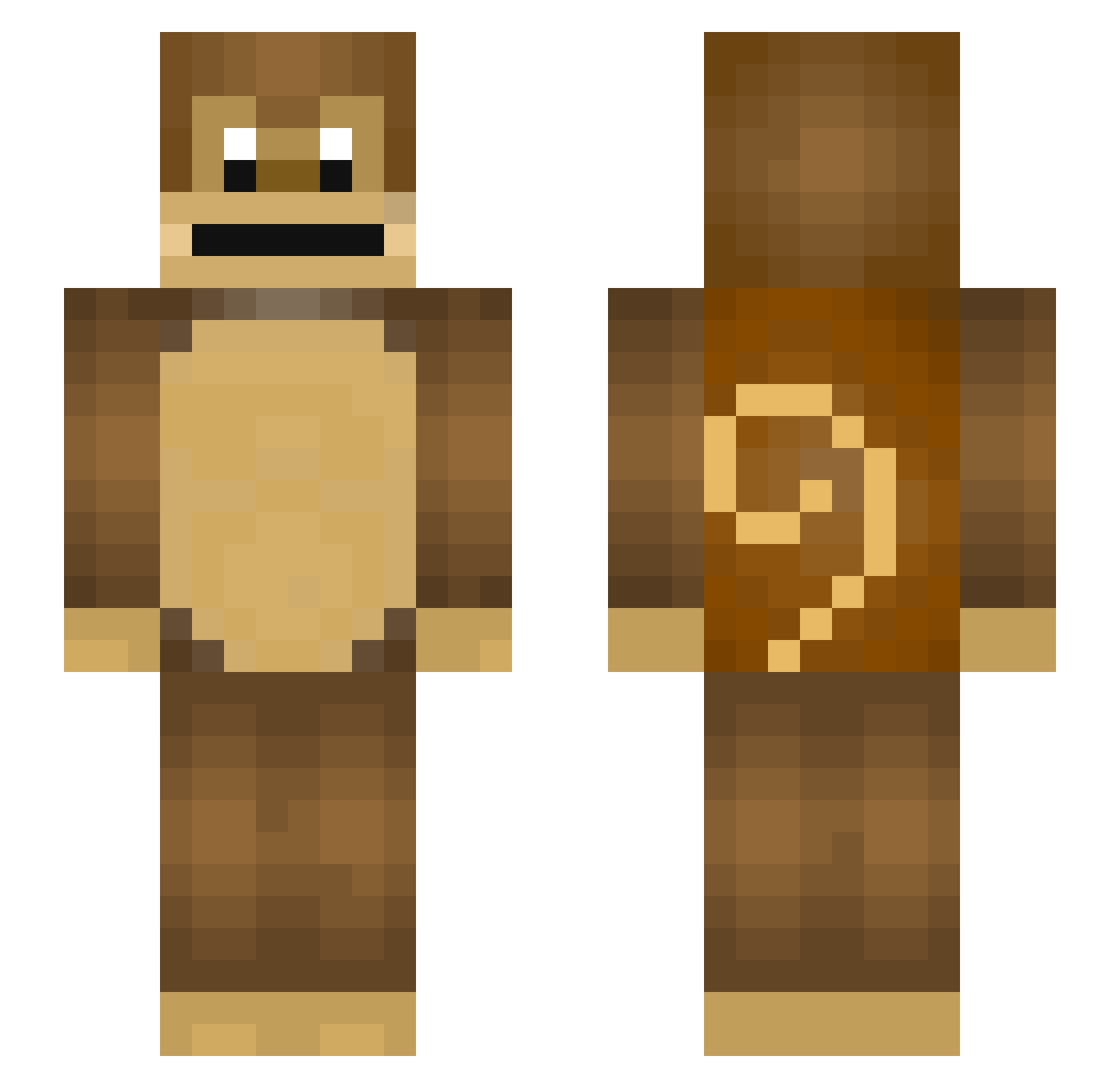 Lecyth Minecraft skin, front and back view