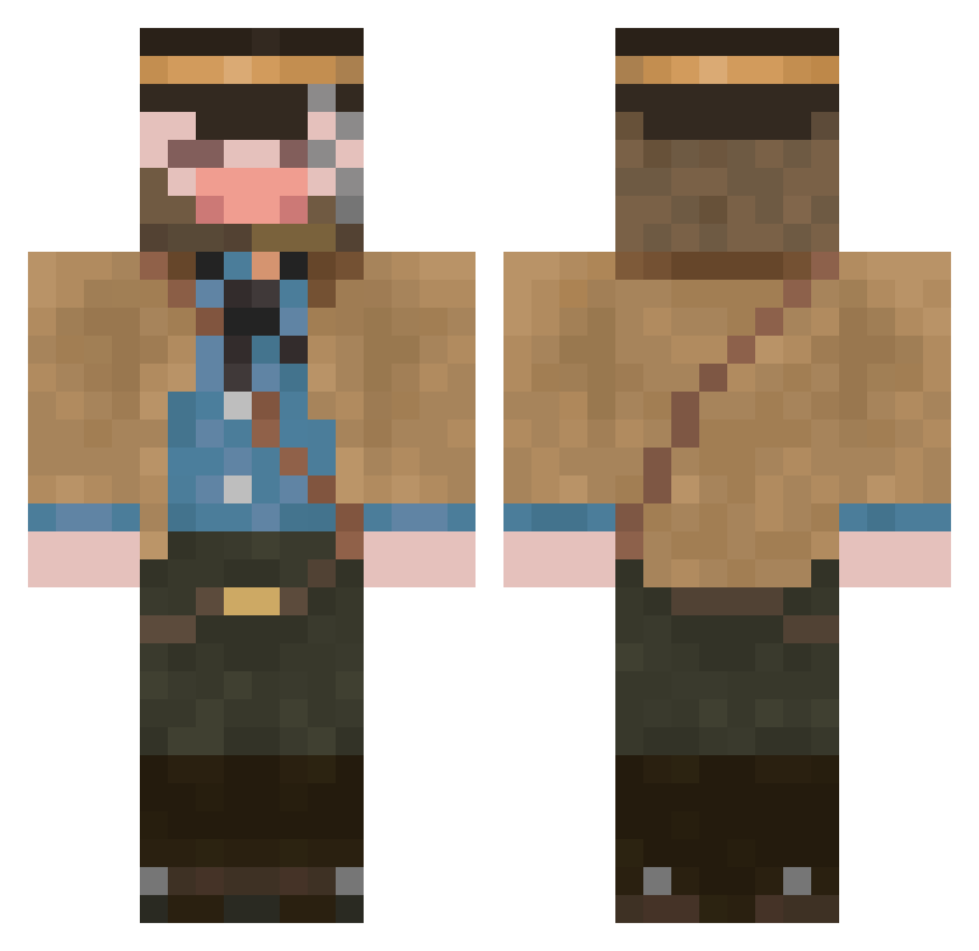 antisemitisch Minecraft skin, front and back view