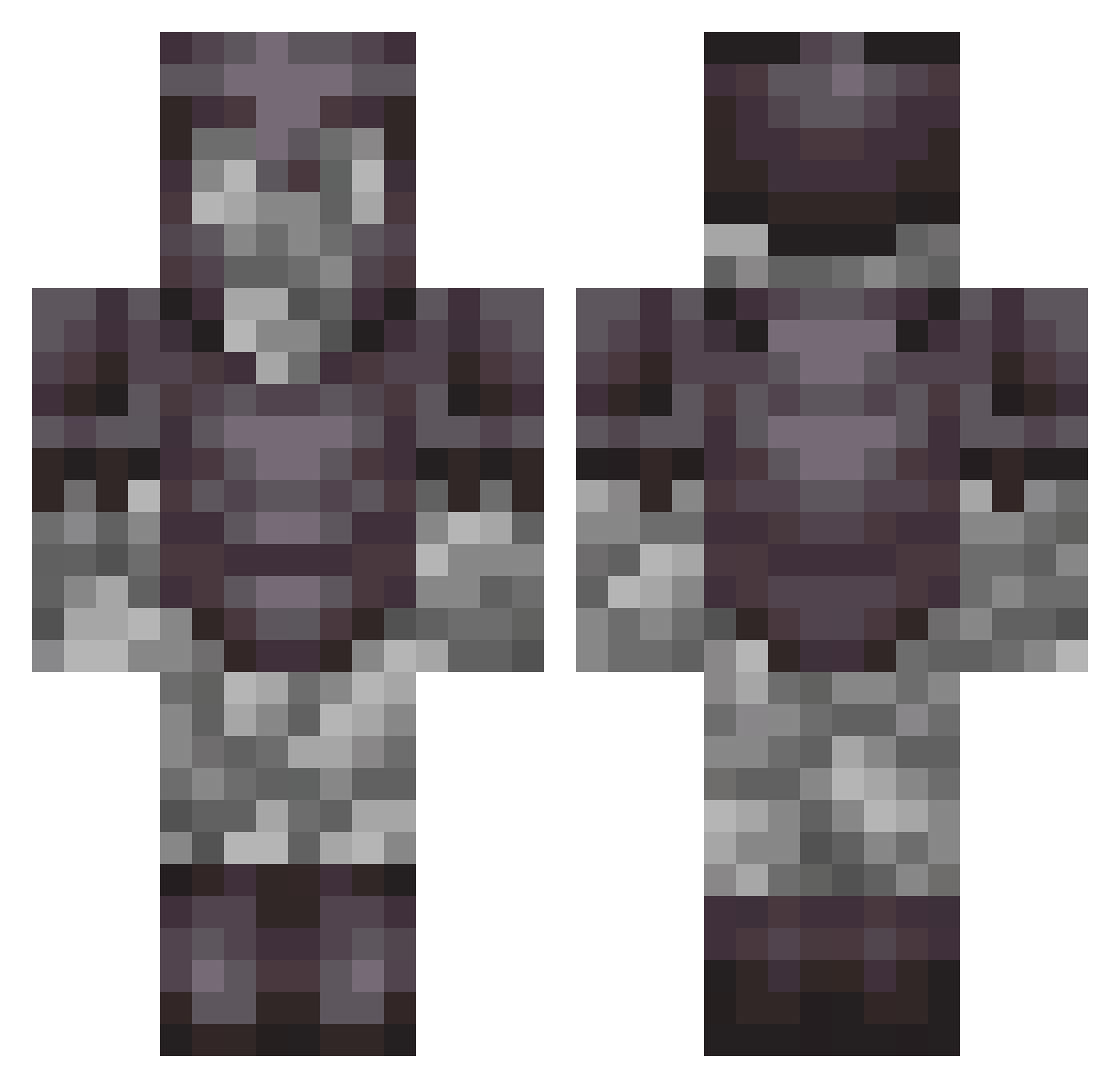 Loricci Minecraft skin, front and back view