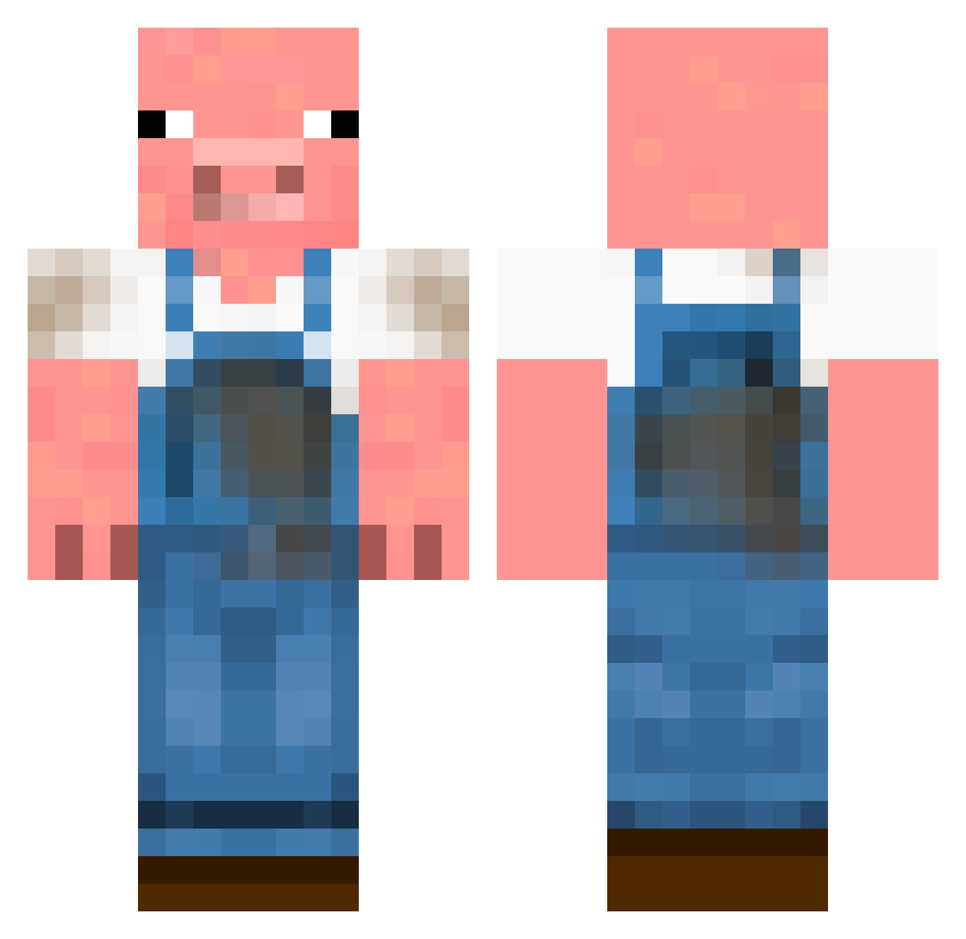Clavis Minecraft skin, front and back view