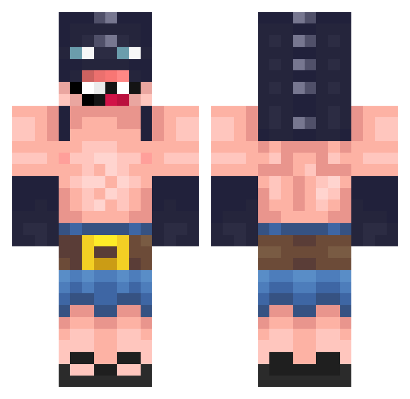 HE4TWAVE Minecraft skin, front and back view