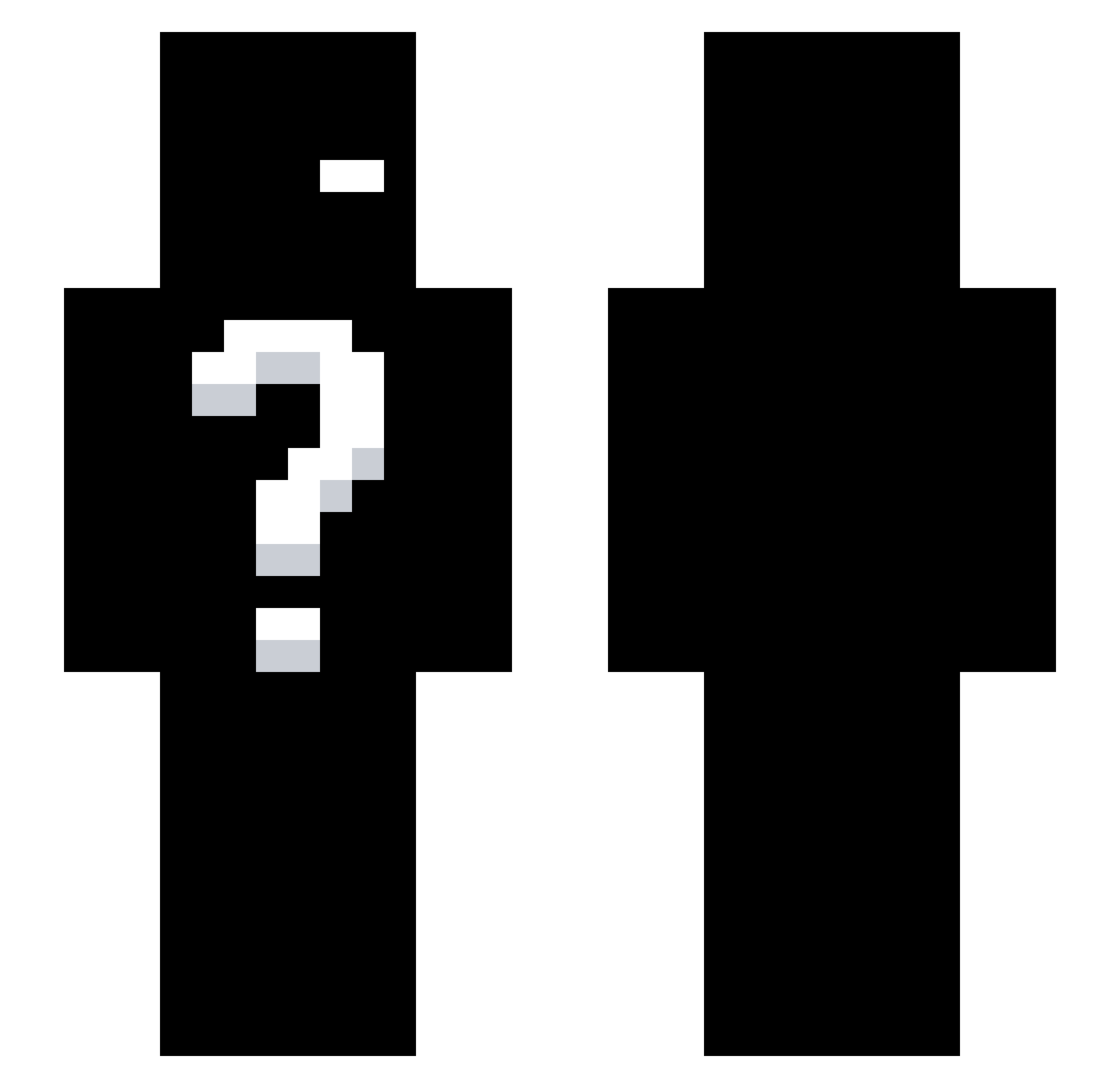 ExoX00 Minecraft skin, front and back view