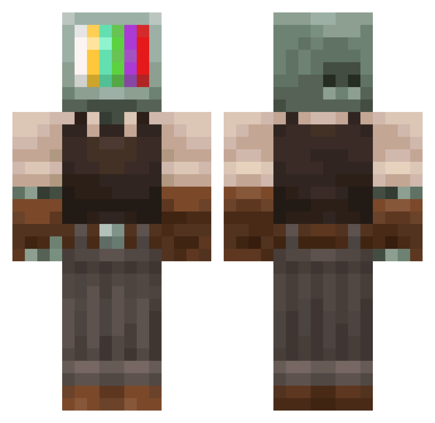 Twig98 Minecraft skin, front and back view
