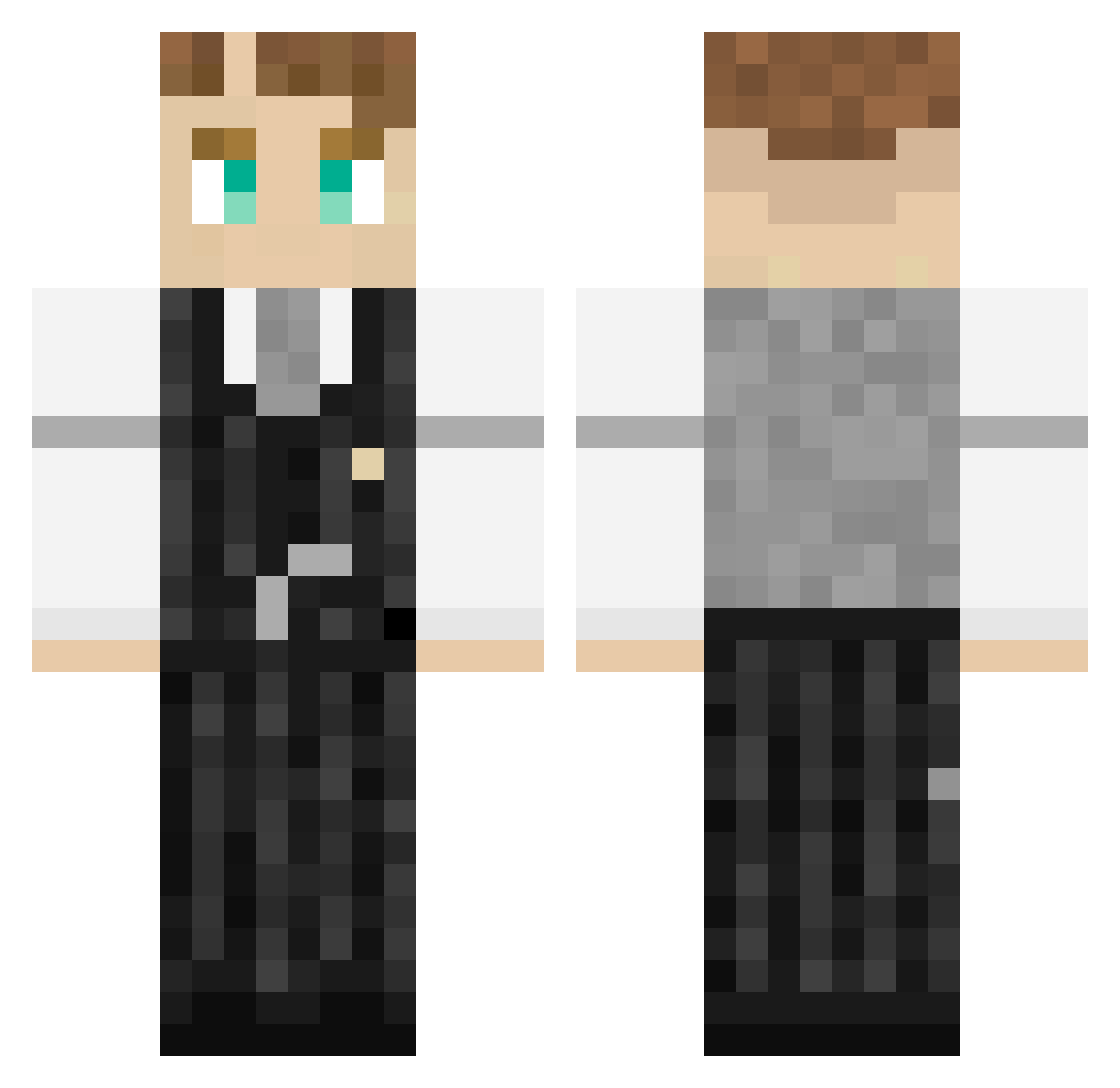 BusinessMan13 Minecraft skin, front and back view