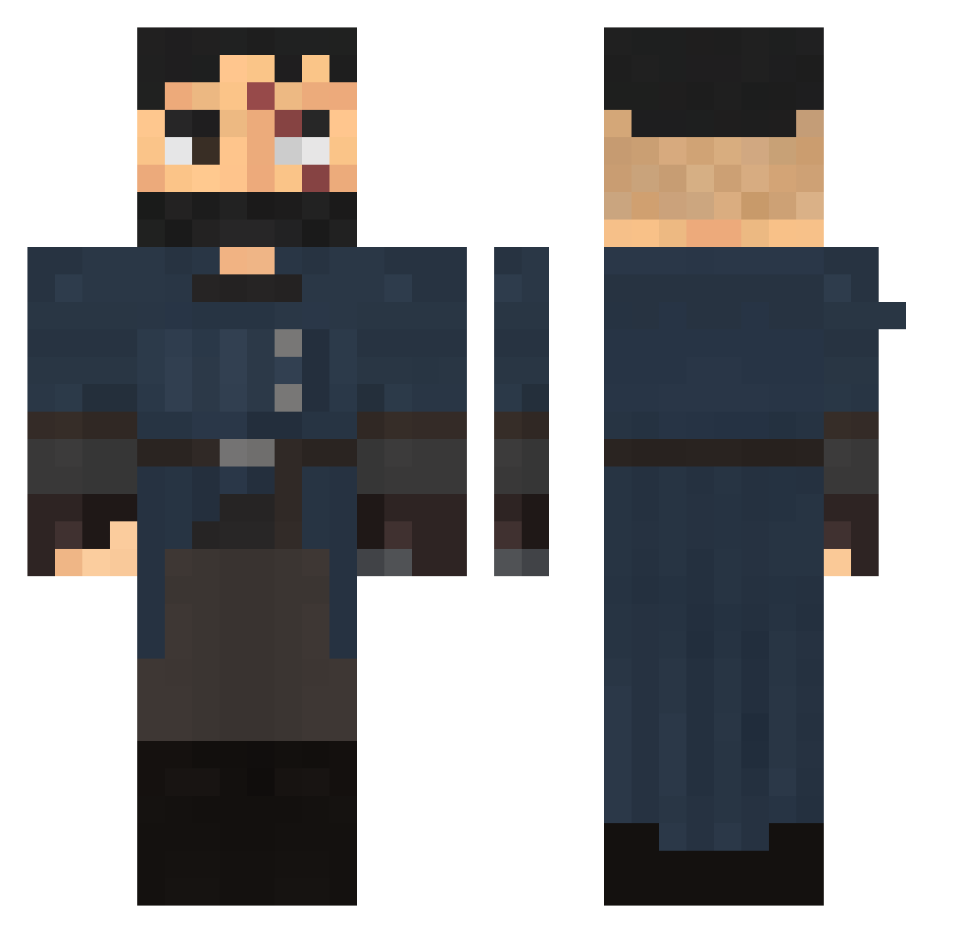 djkhamyar Minecraft skin, front and back view