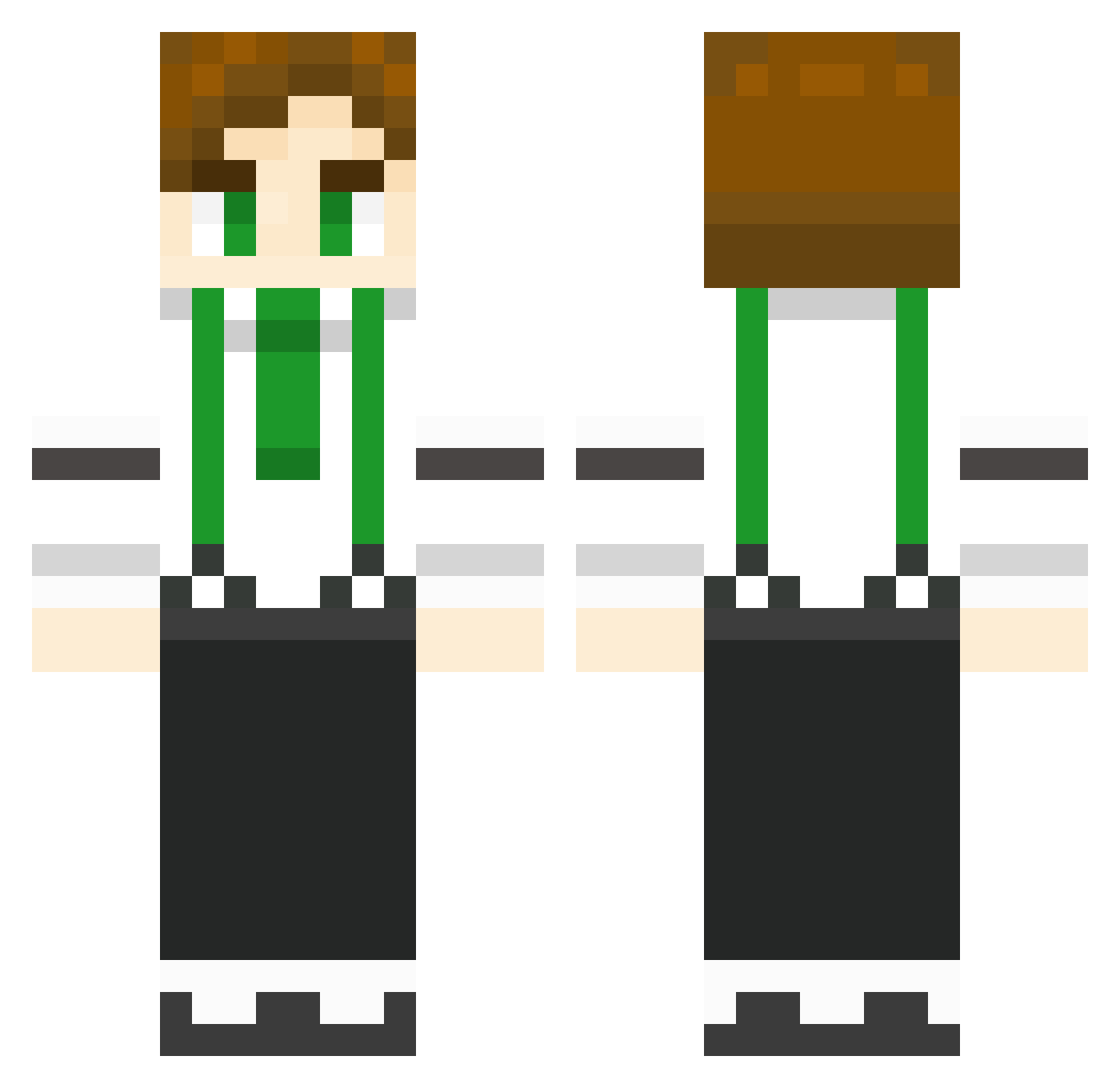 Solbadgreg Minecraft skin, front and back view