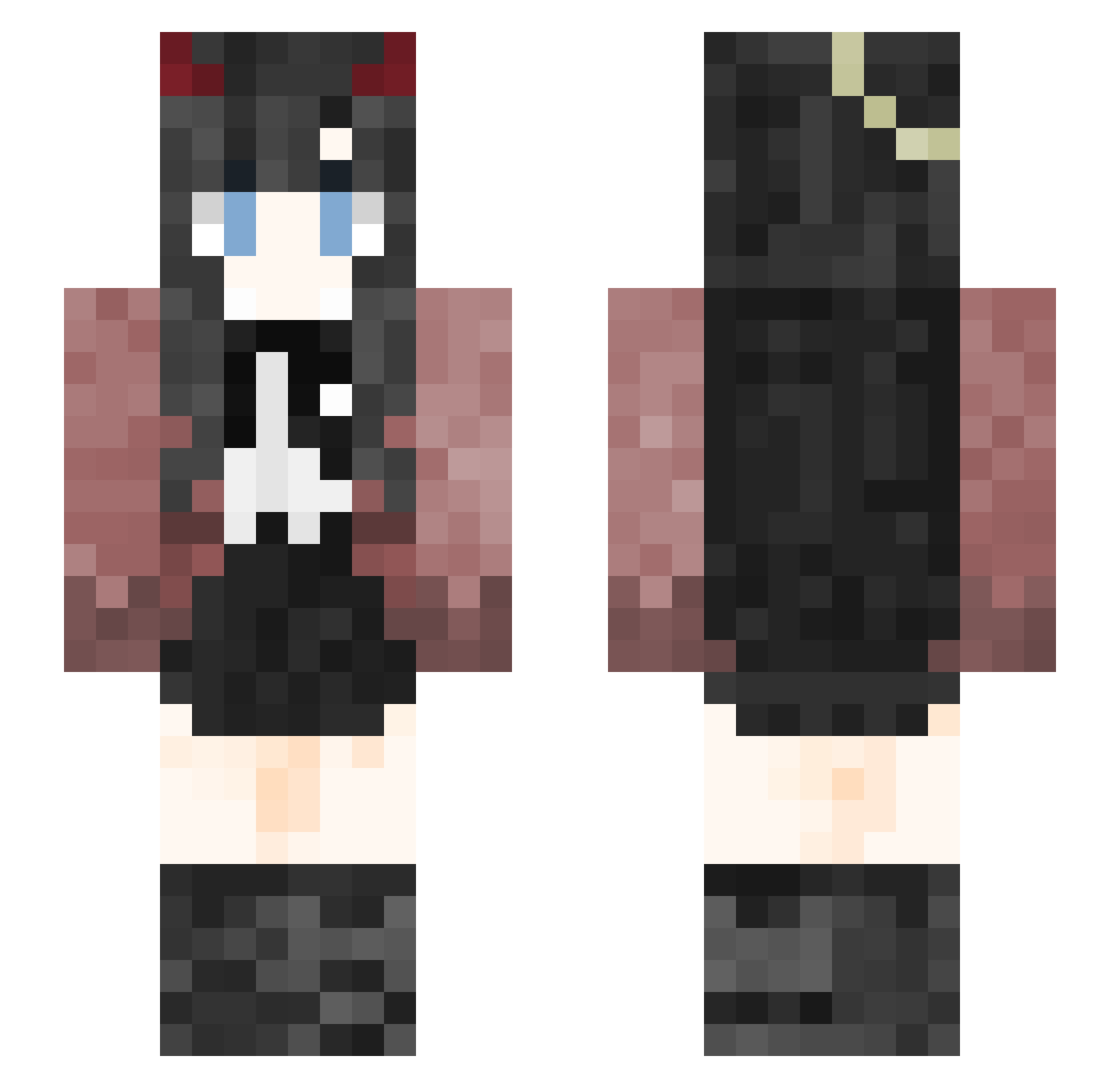 zxzvn Minecraft skin, front and back view