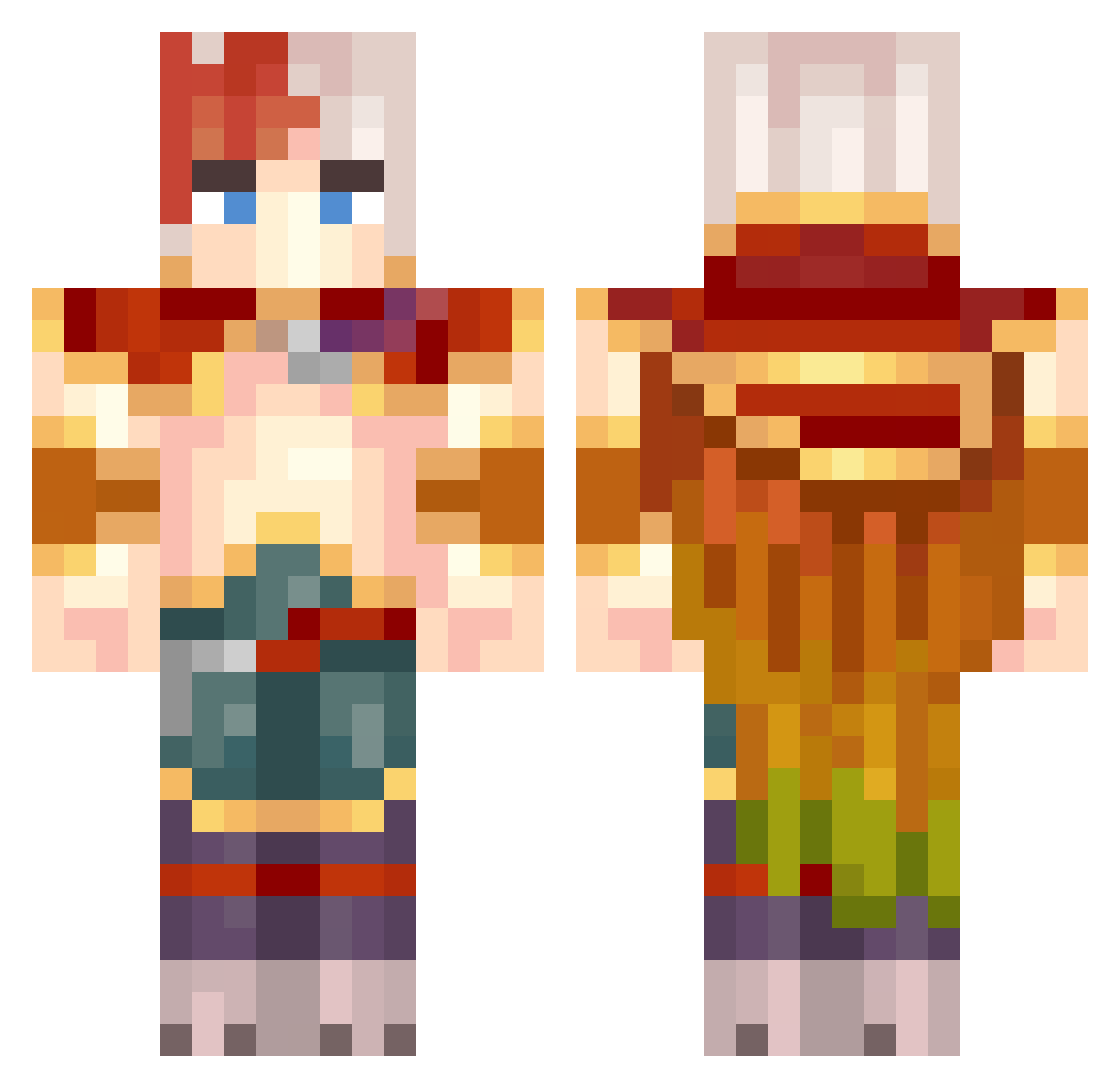 Lyamm1 Minecraft skin, front and back view