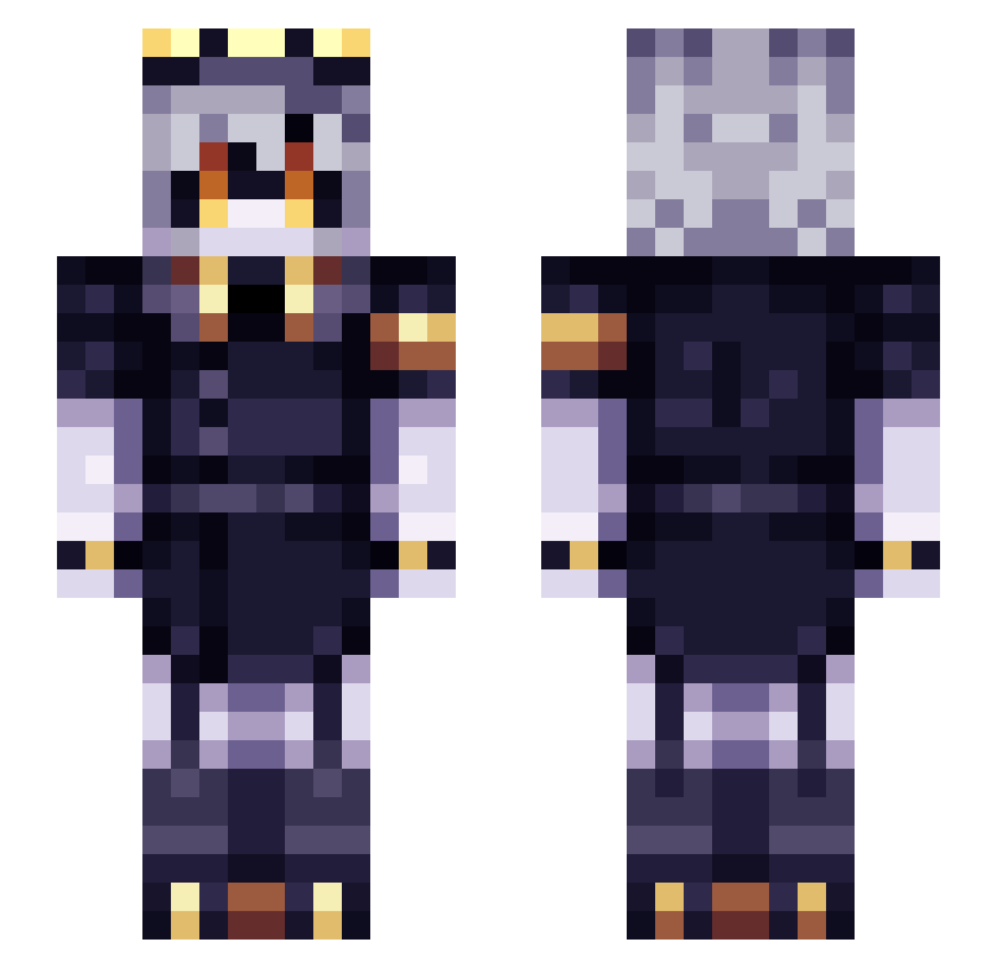 InForLOVE Minecraft skin, front and back view