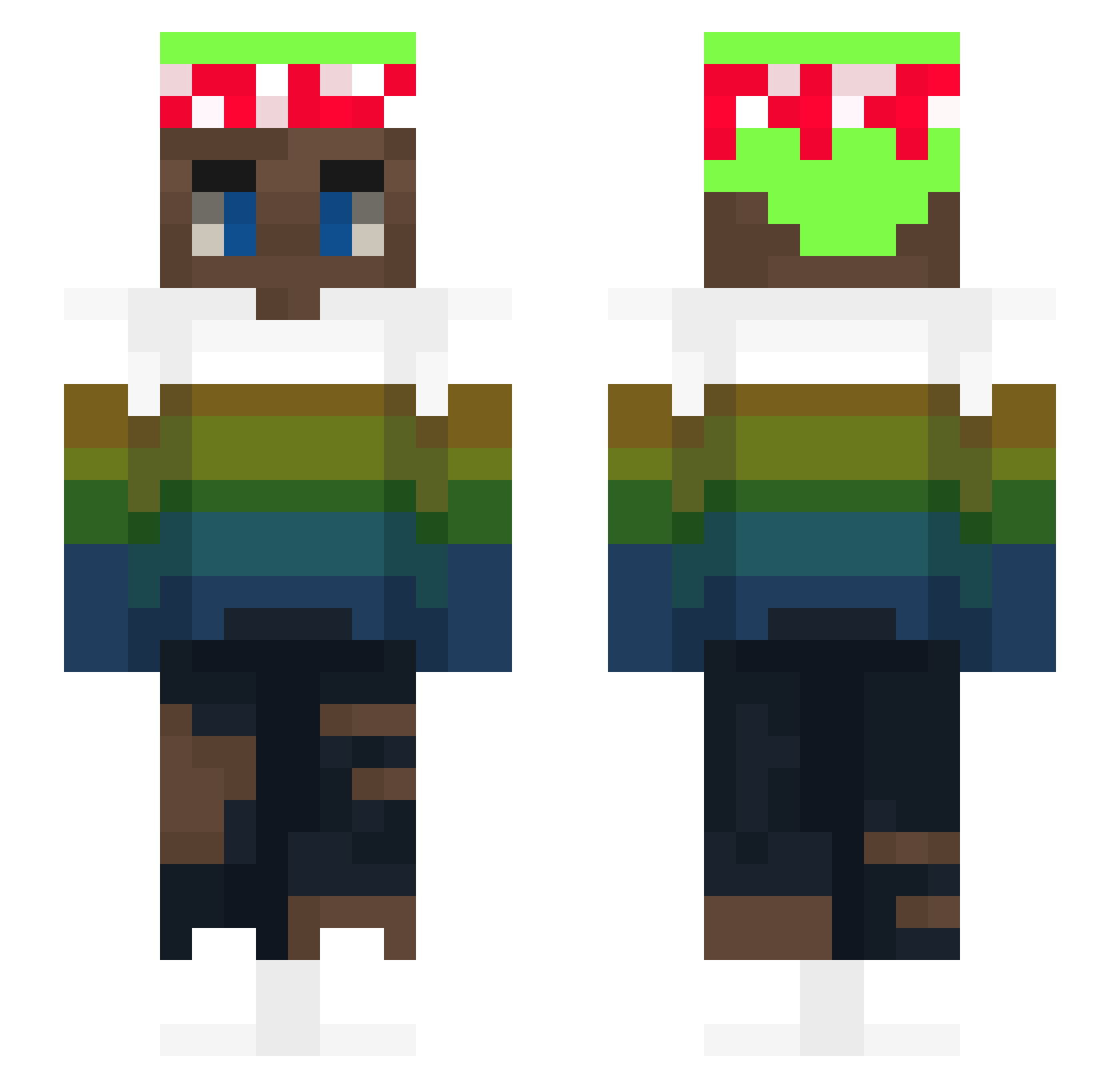 horkster Minecraft skin, front and back view
