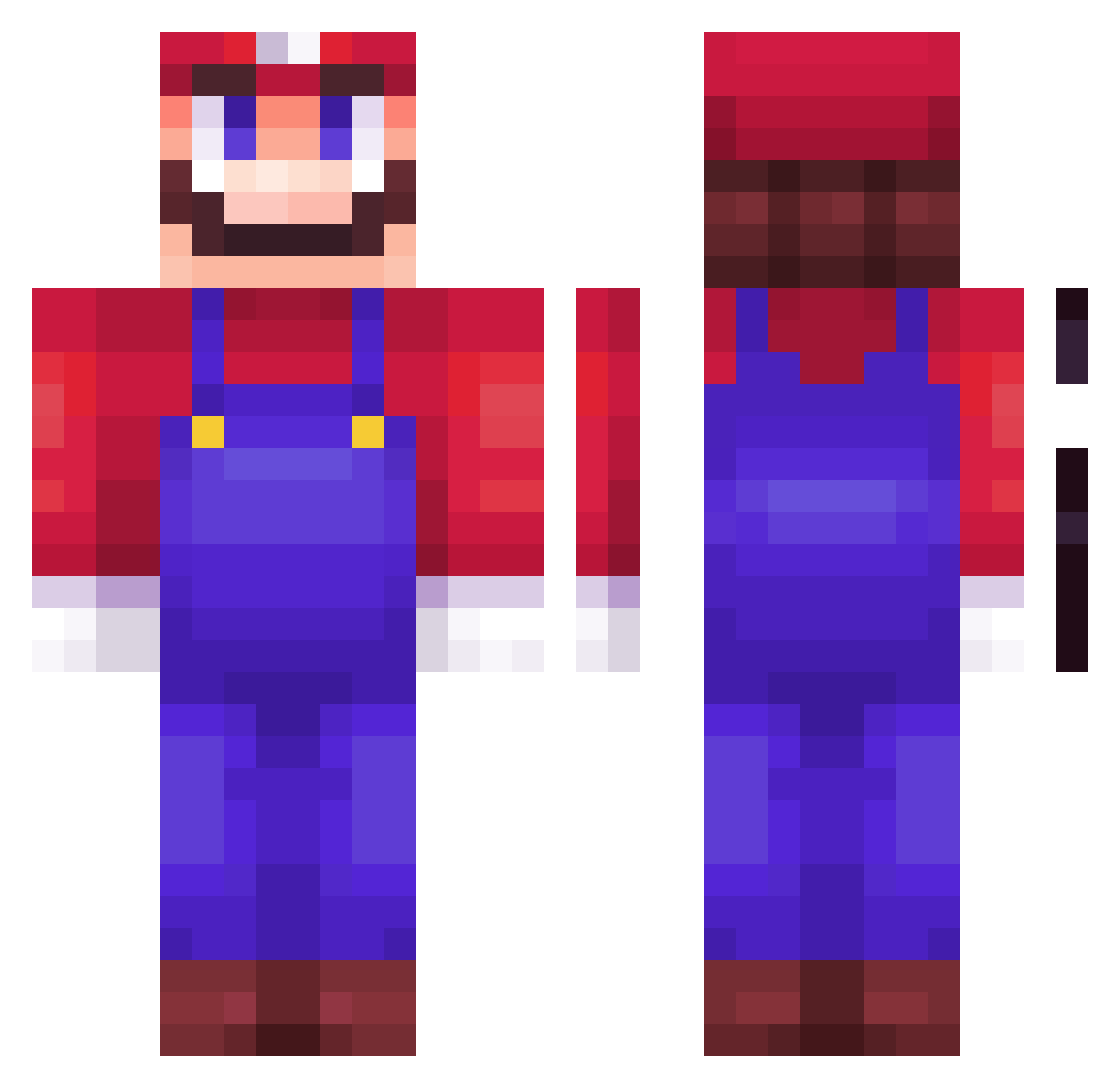 PaiimBDF Minecraft skin, front and back view