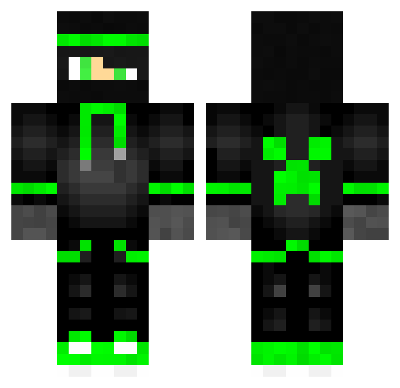 Tranker Minecraft skin, front and back view