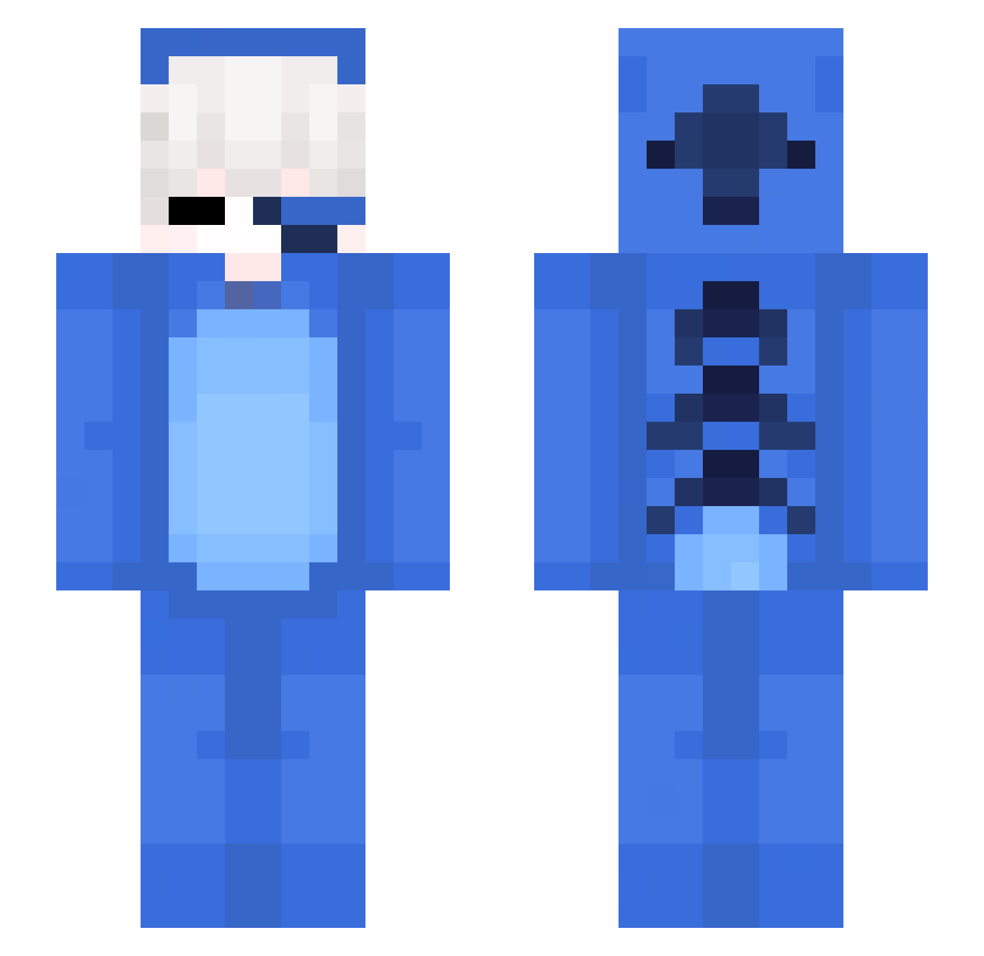 RaelAmaLoiras Minecraft skin, front and back view