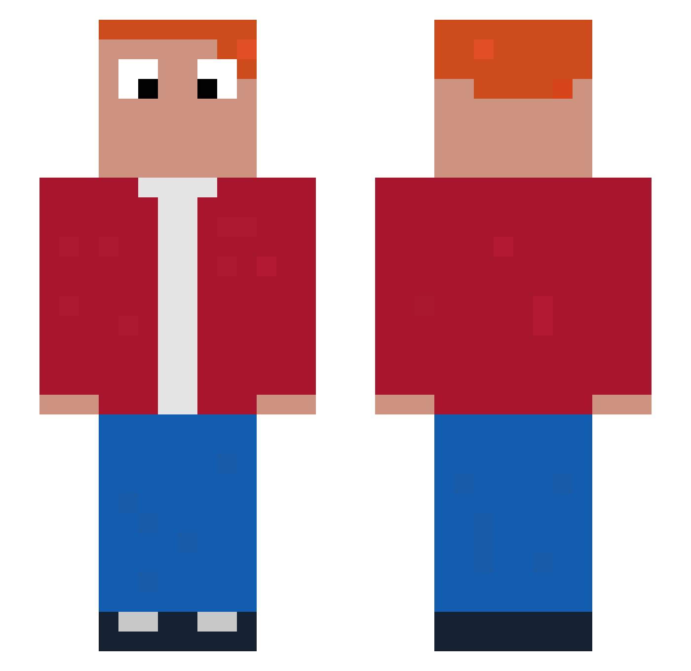 phasianus Minecraft skin, front and back view