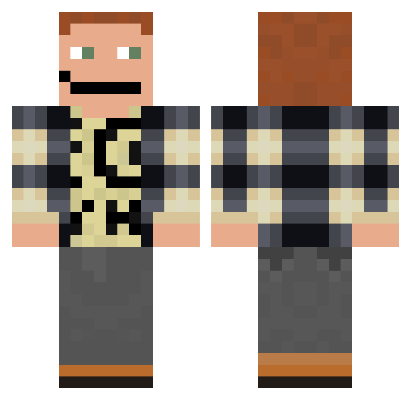 smaks2 Minecraft skin, front and back view
