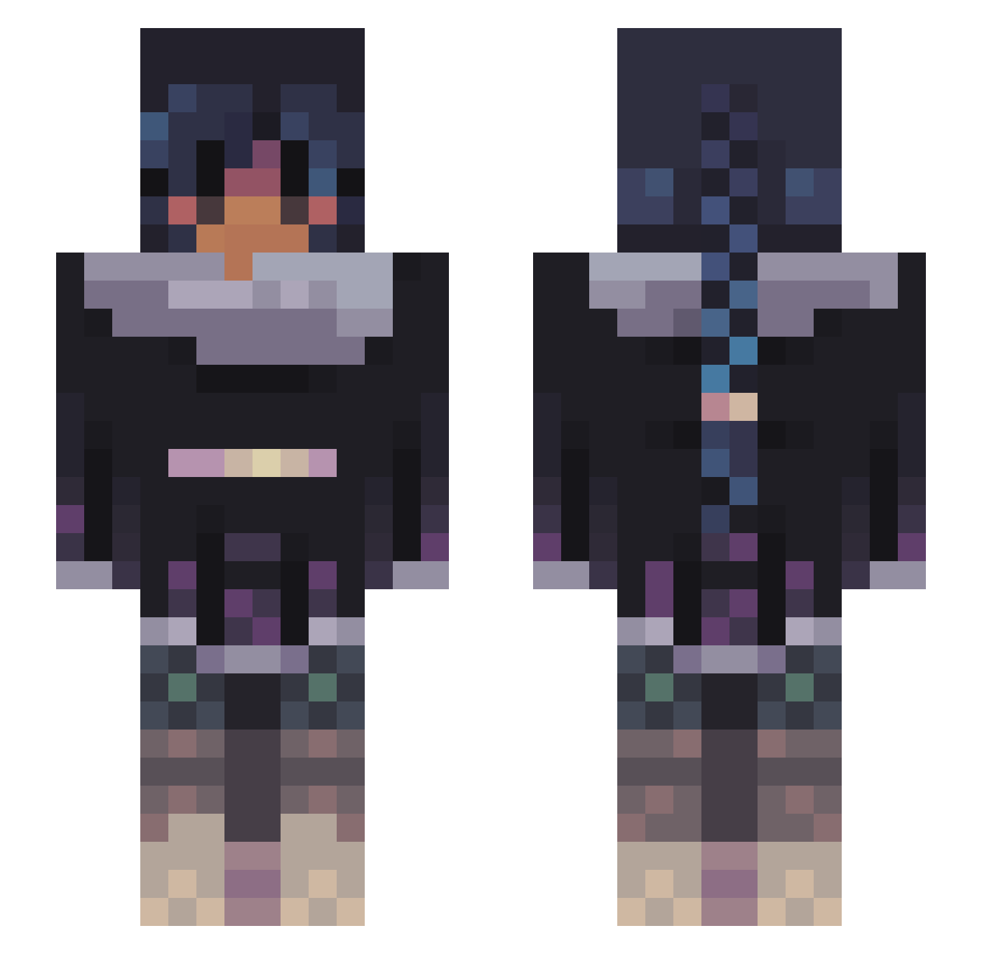 Walord99 Minecraft skin, front and back view