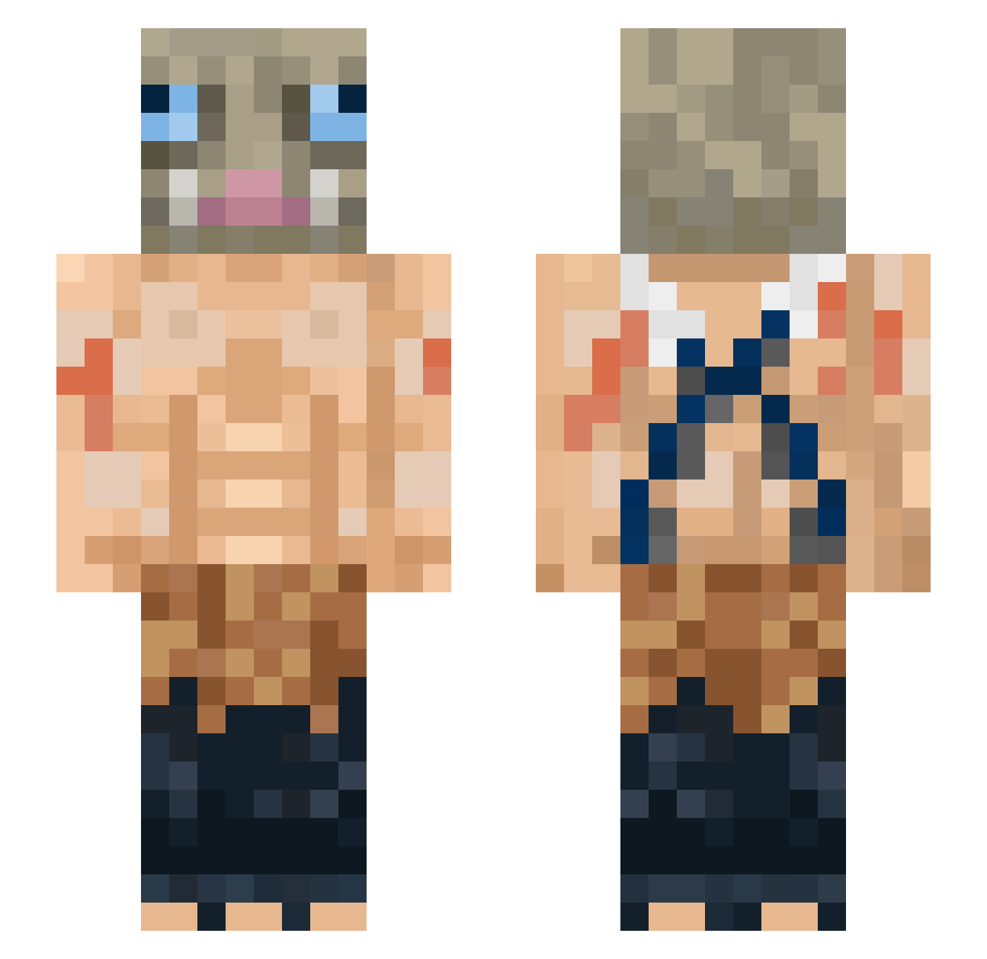 K1NG88 Minecraft skin, front and back view