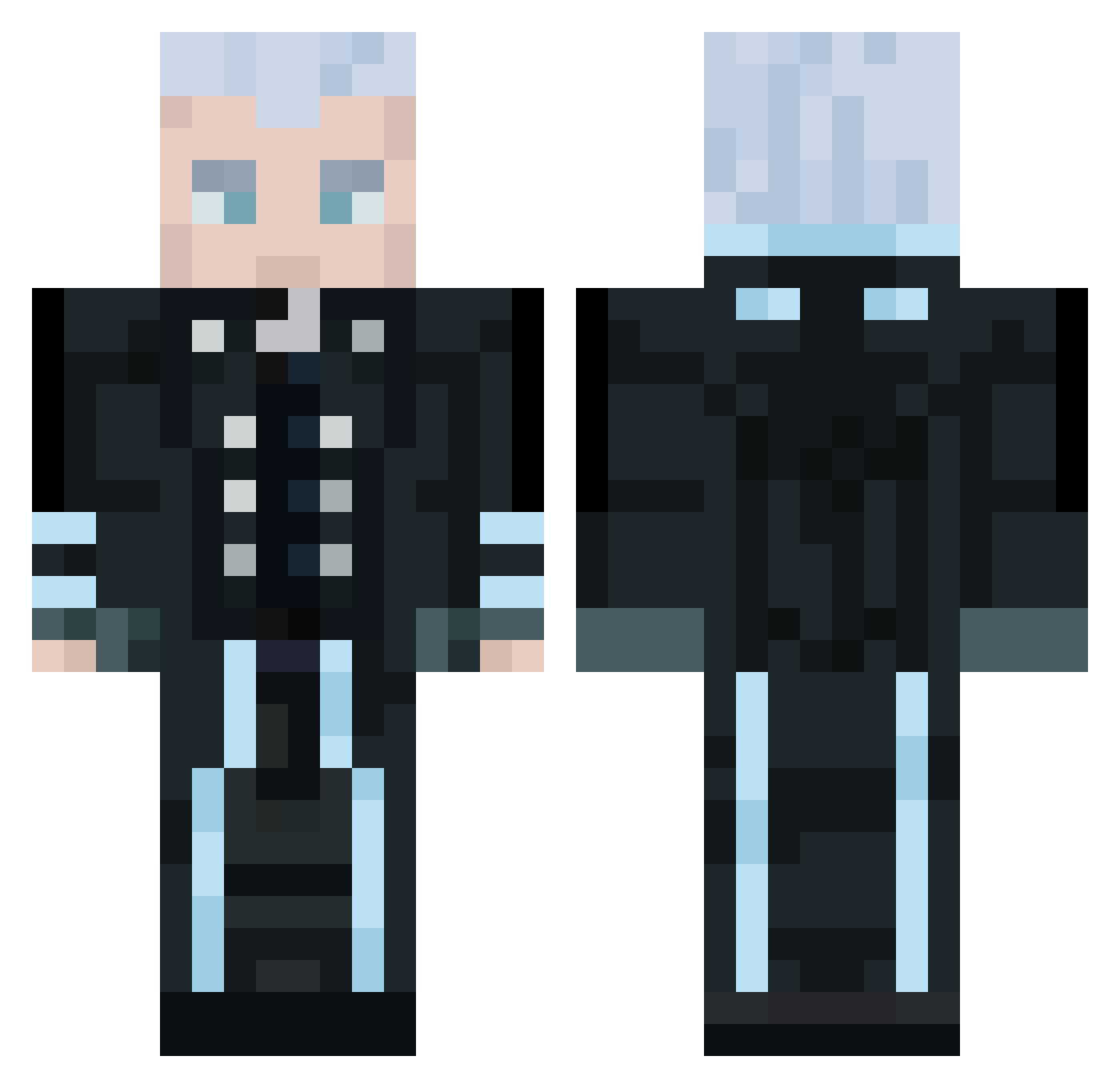 Prech Minecraft skin, front and back view