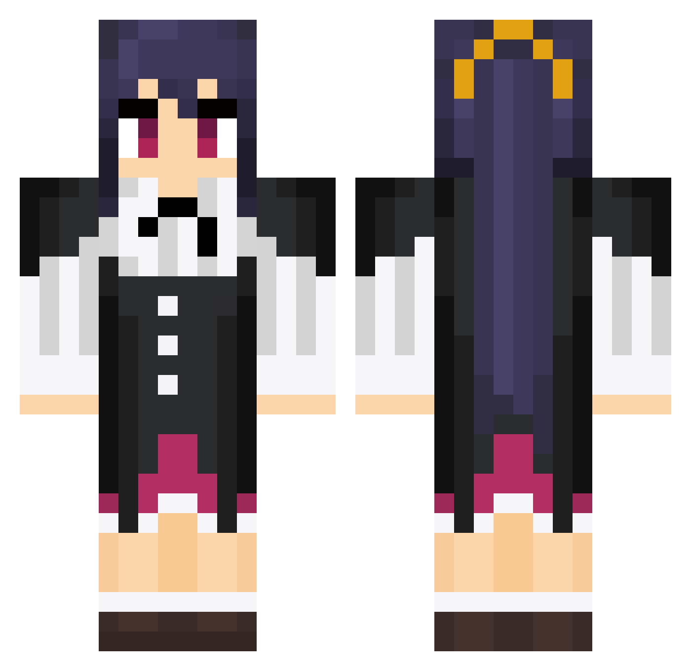 Waffless_ Minecraft skin, front and back view