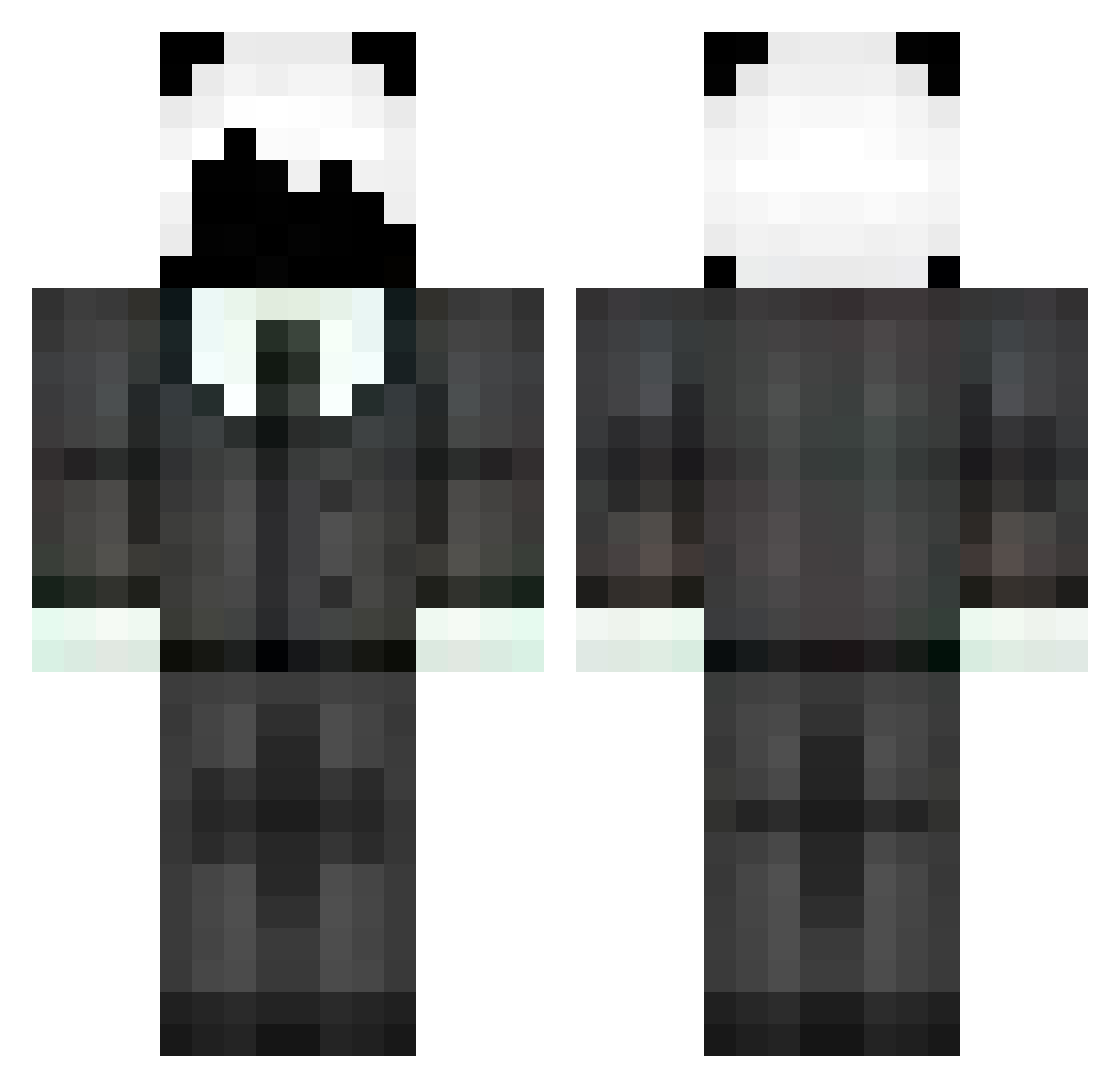 UwinterU Minecraft skin, front and back view