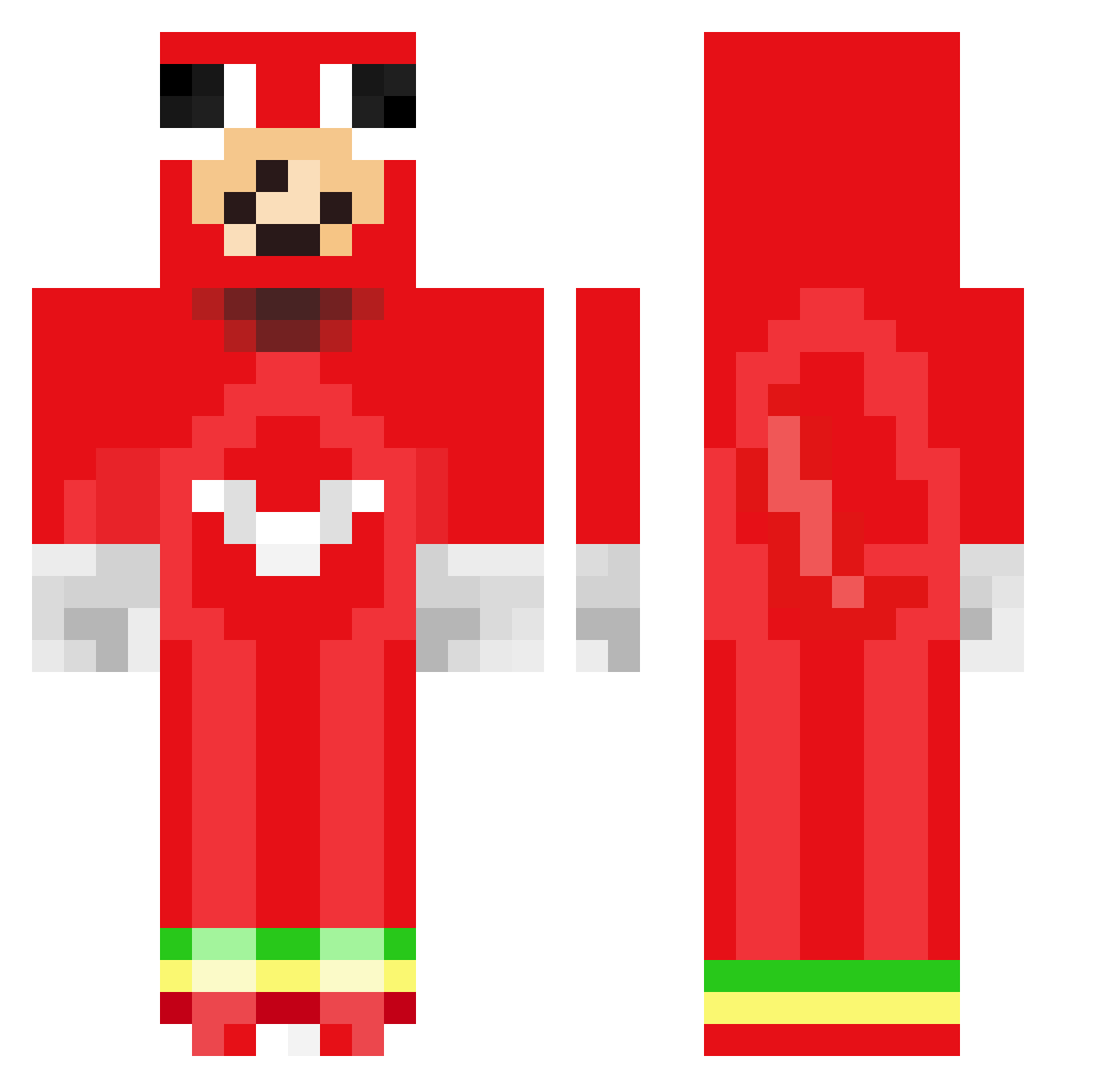 Neferez Minecraft skin, front and back view